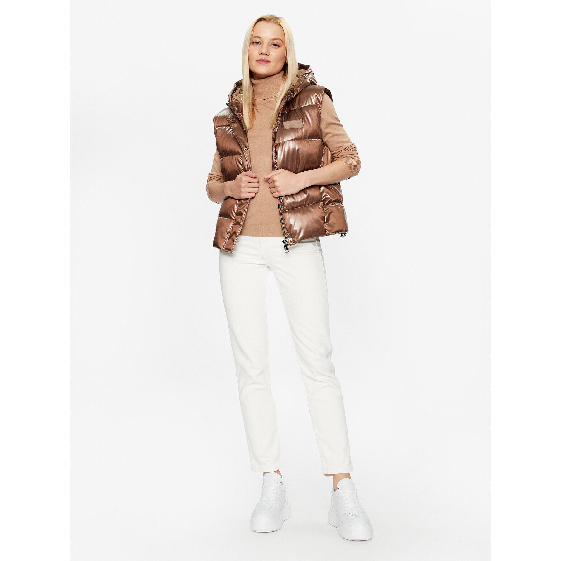Guess Елек W3BN64 WFAB2 Кафяв Regular Fit - Pepit.bg