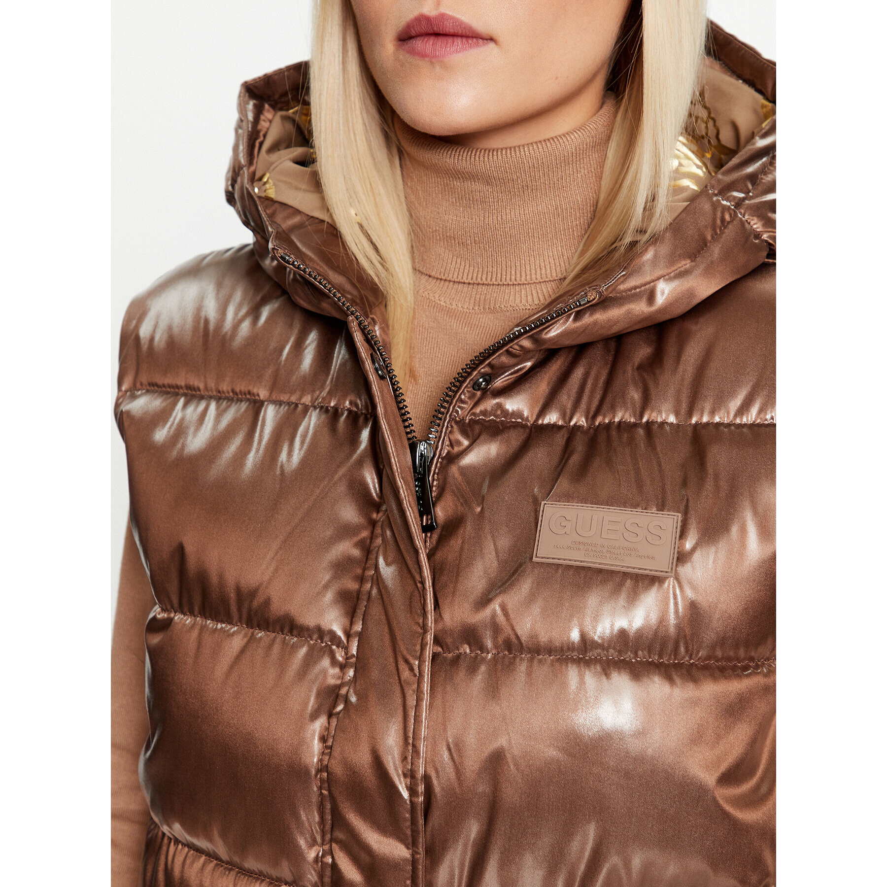 Guess Елек W3BN64 WFAB2 Кафяв Regular Fit - Pepit.bg