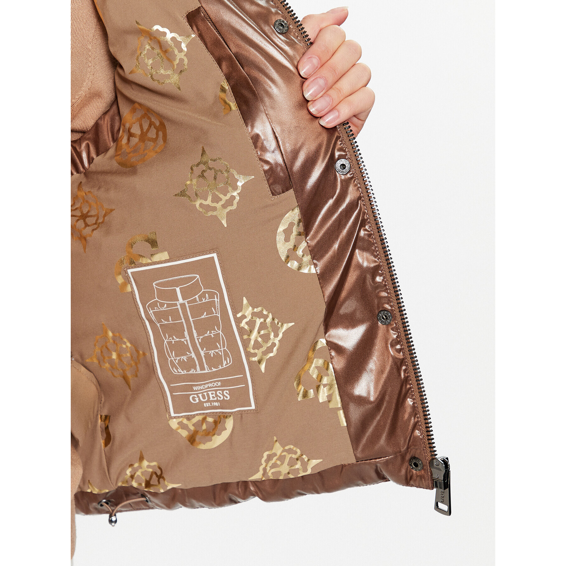 Guess Елек W3BN64 WFAB2 Кафяв Regular Fit - Pepit.bg