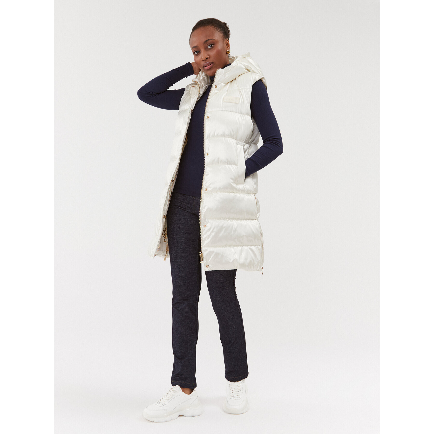 Guess Елек W3BN73 WFAB2 Бял Regular Fit - Pepit.bg