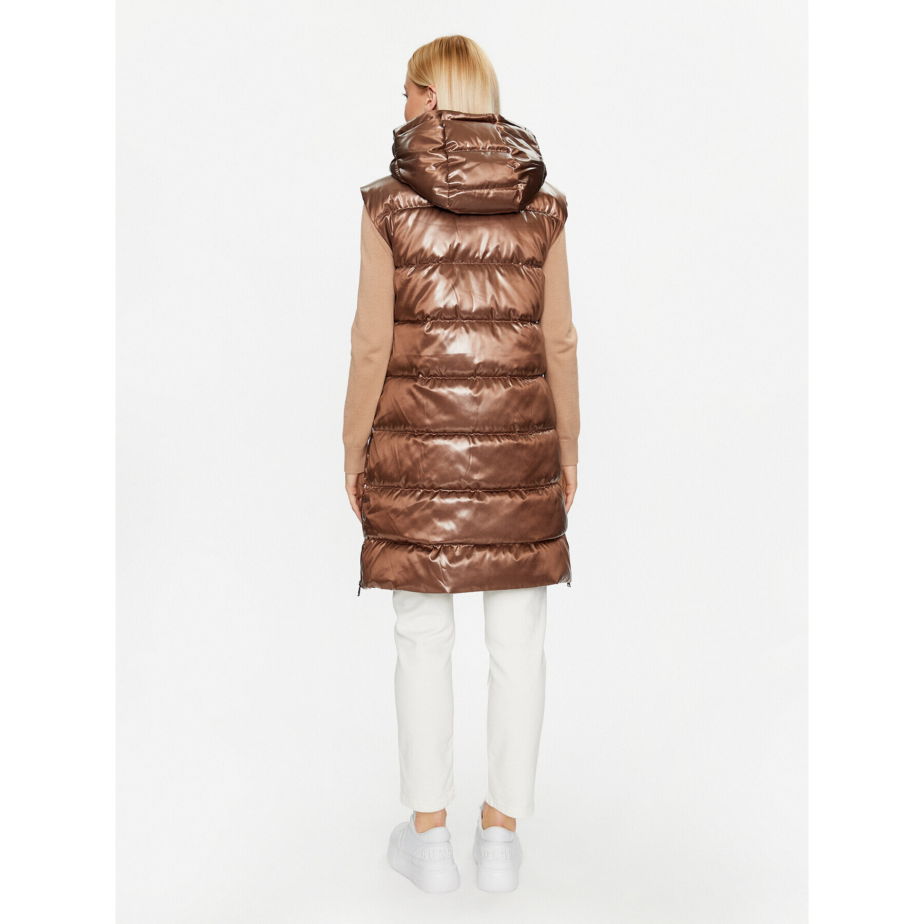 Guess Елек W3BN73 WFAB2 Кафяв Regular Fit - Pepit.bg