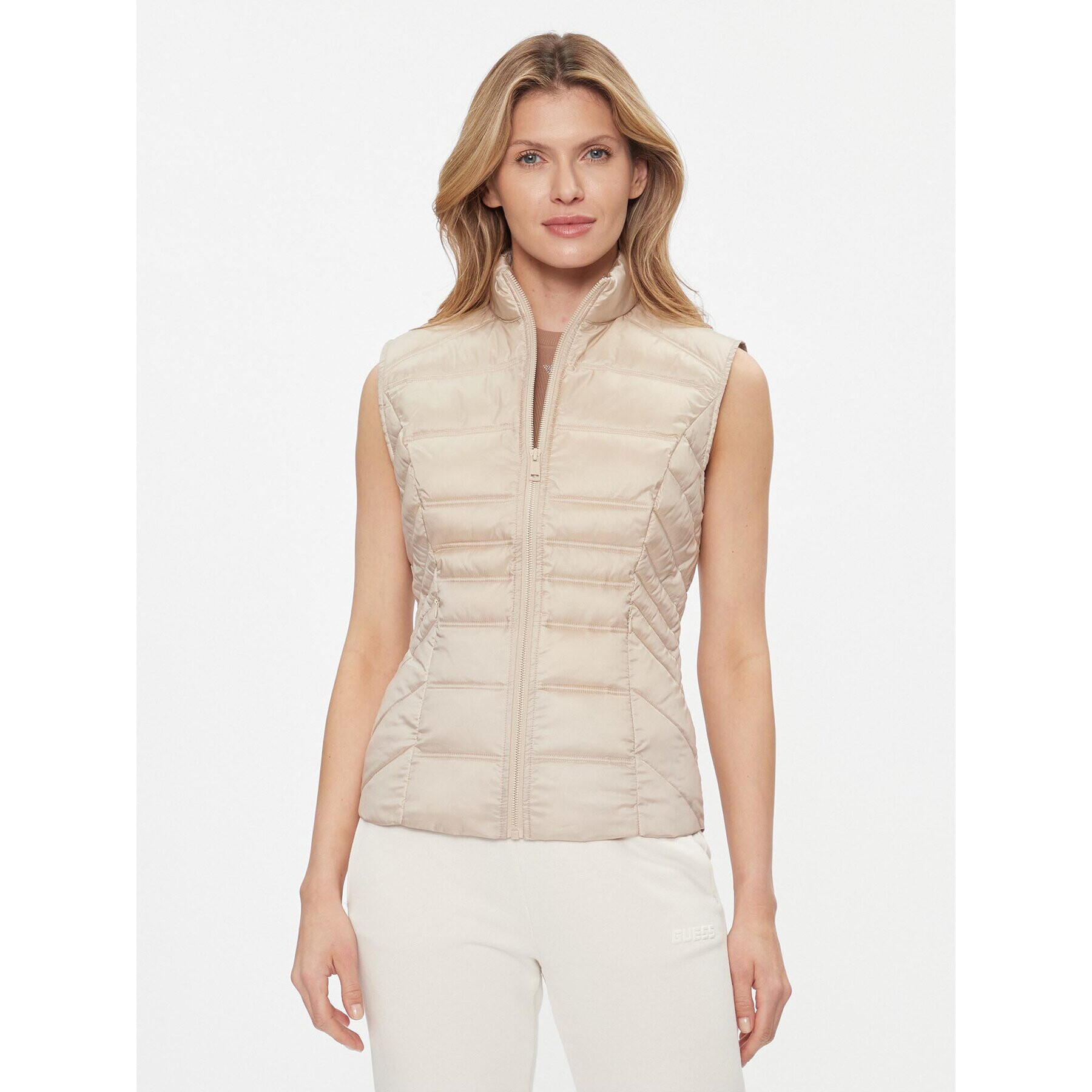 Guess Елек W3RN53 WF5C2 Бежов Regular Fit - Pepit.bg
