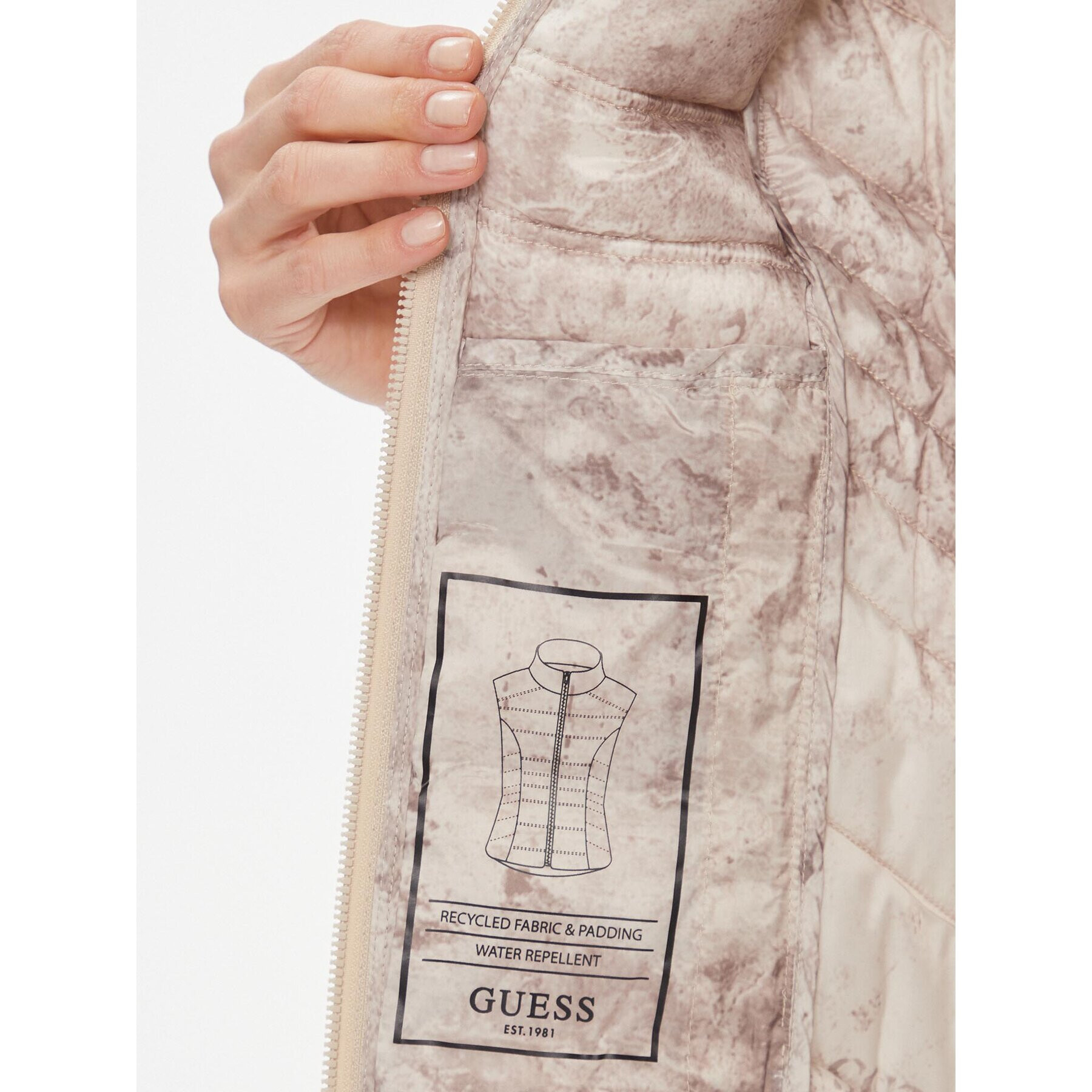 Guess Елек W3RN53 WF5C2 Бежов Regular Fit - Pepit.bg