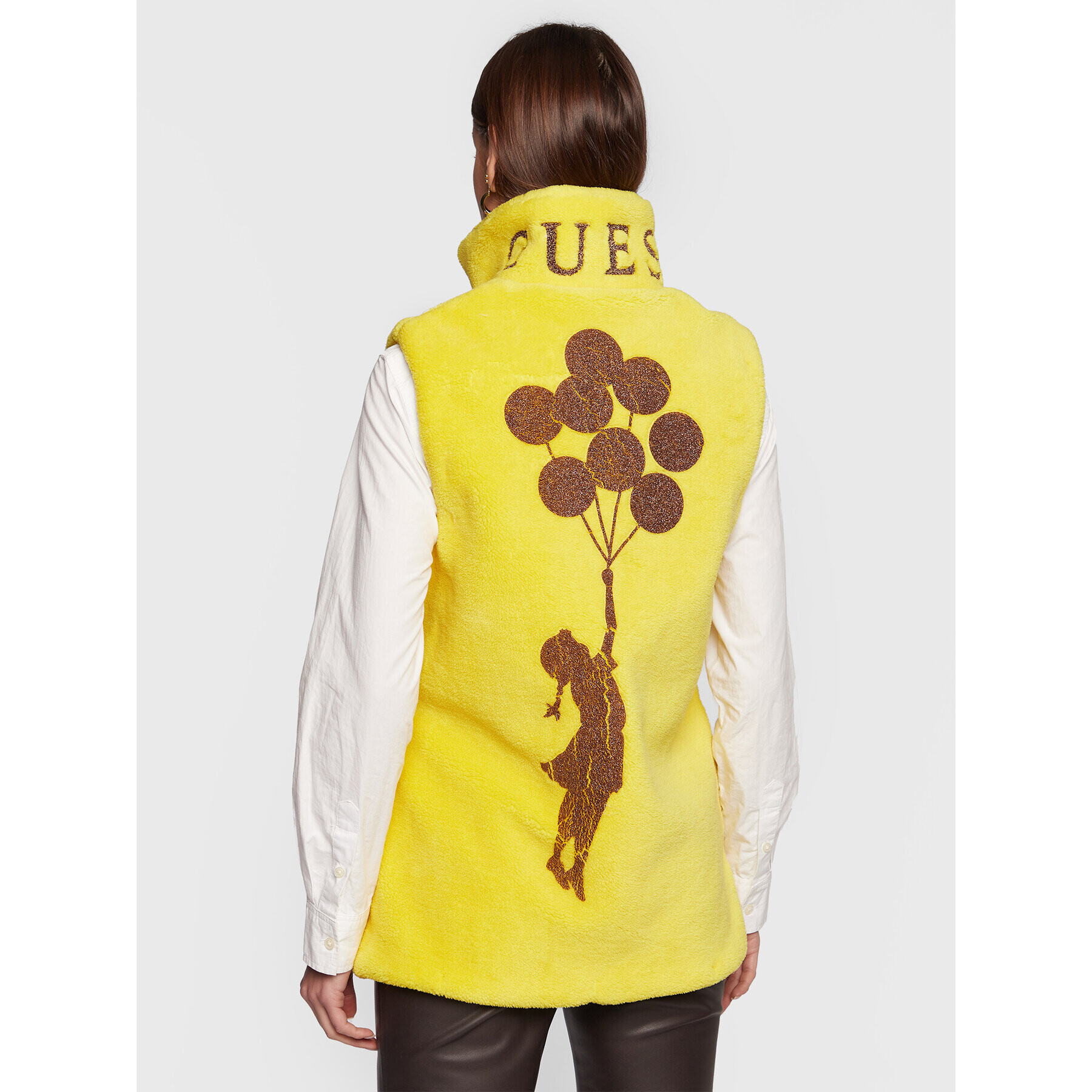 Guess Елек W3RN54 WF8R0 Жълт Regular Fit - Pepit.bg