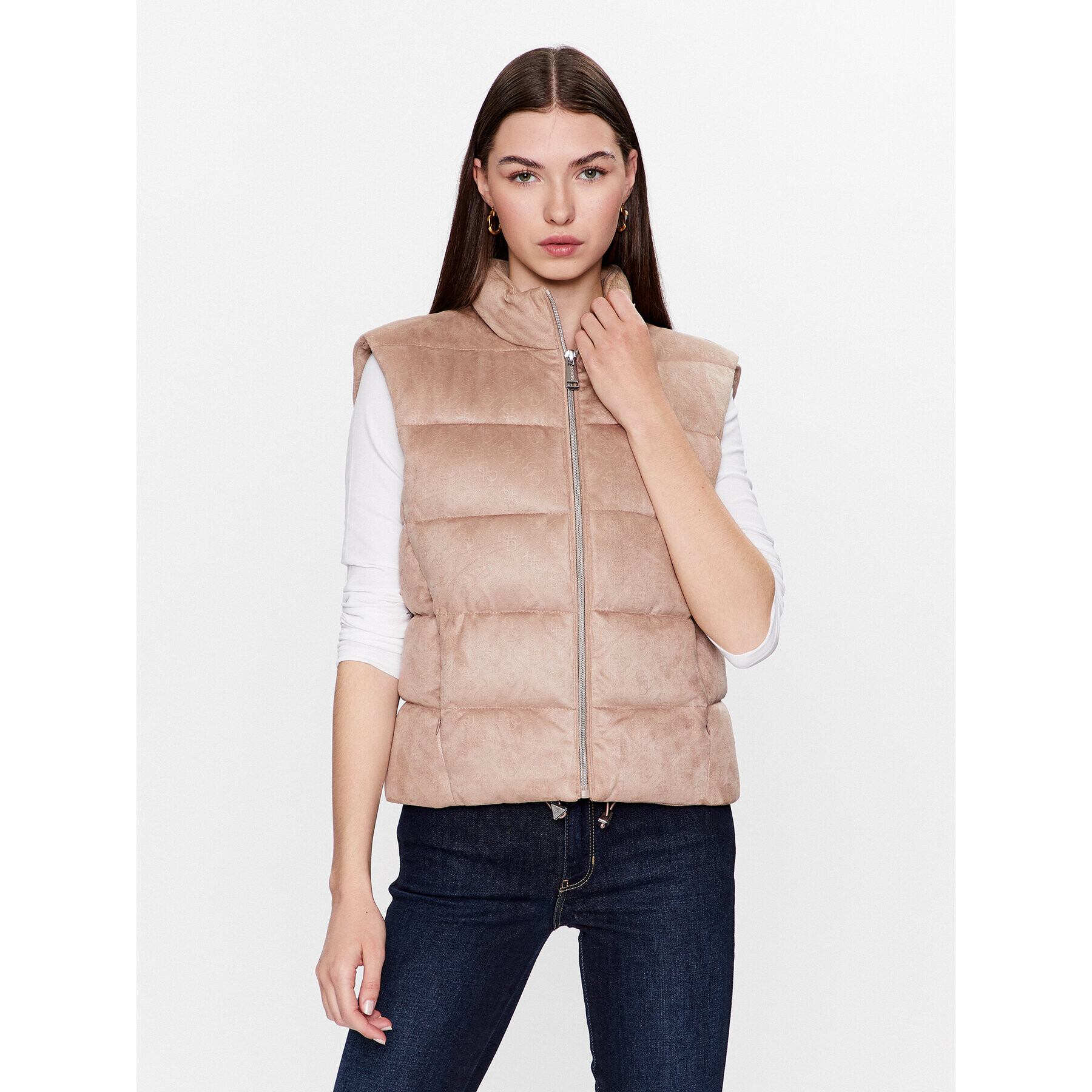 Guess Елек W3YN38 WFIY0 Бежов Regular Fit - Pepit.bg
