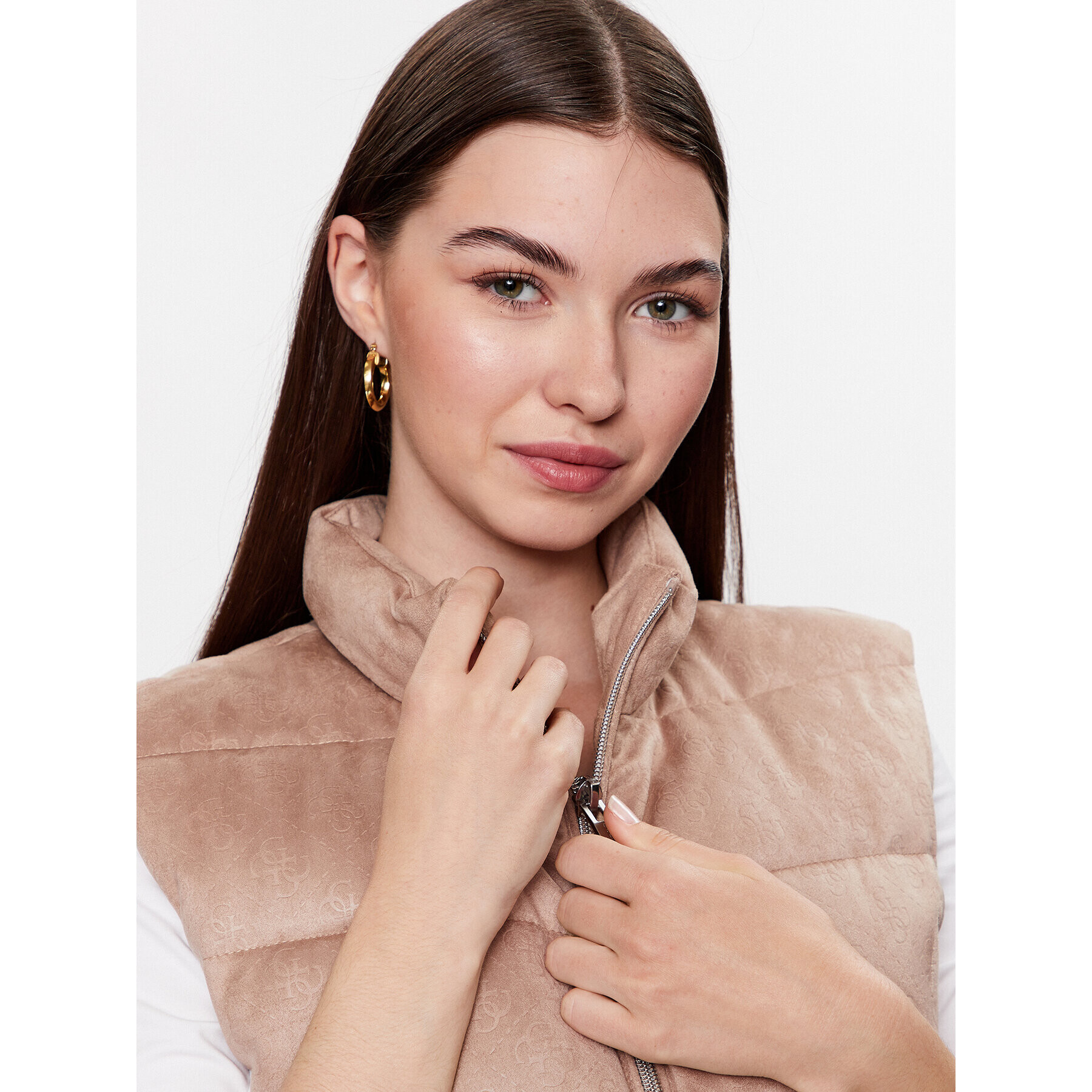 Guess Елек W3YN38 WFIY0 Бежов Regular Fit - Pepit.bg