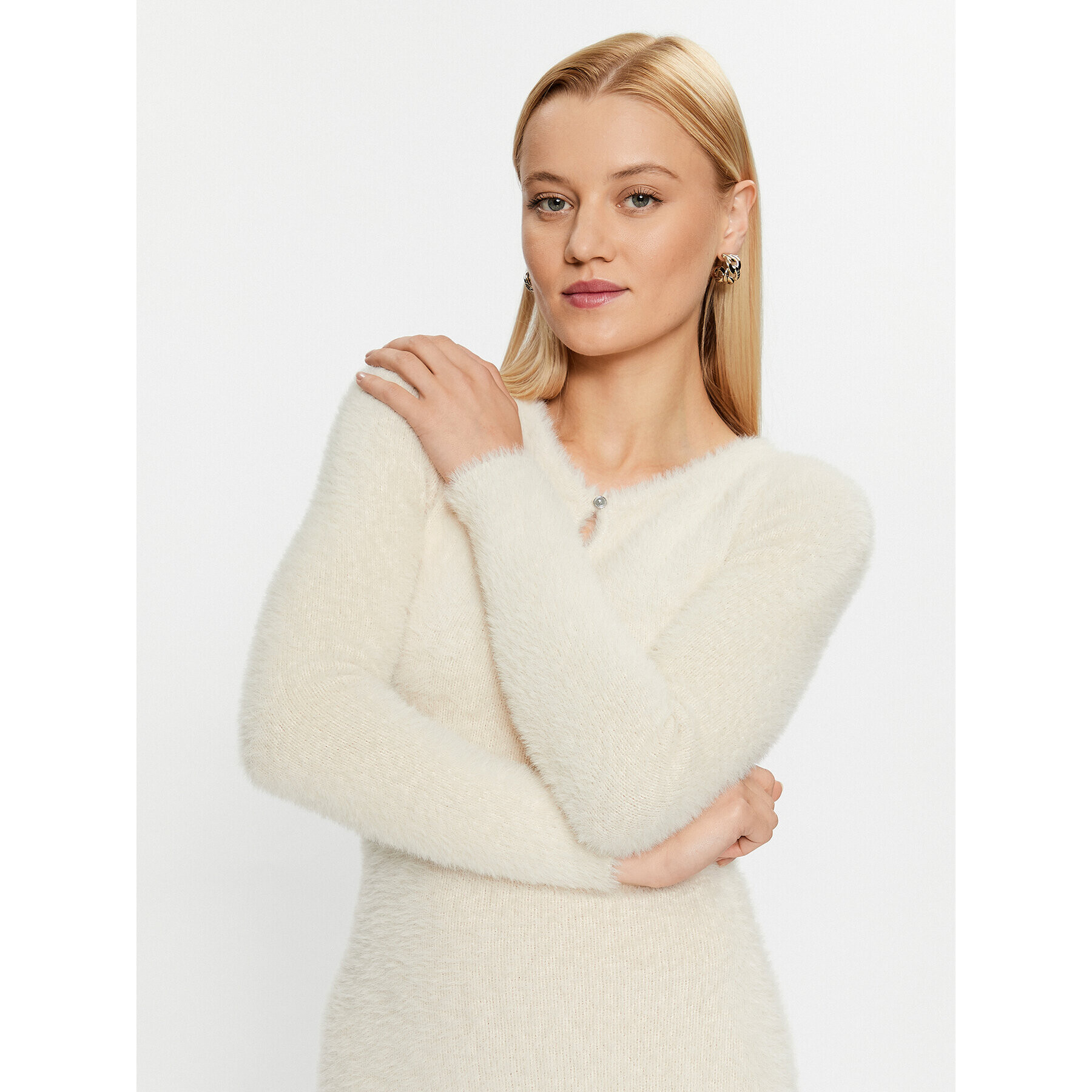 Guess Плетена рокля Adele W3BK42 Z3A70 Екрю Slim Fit - Pepit.bg
