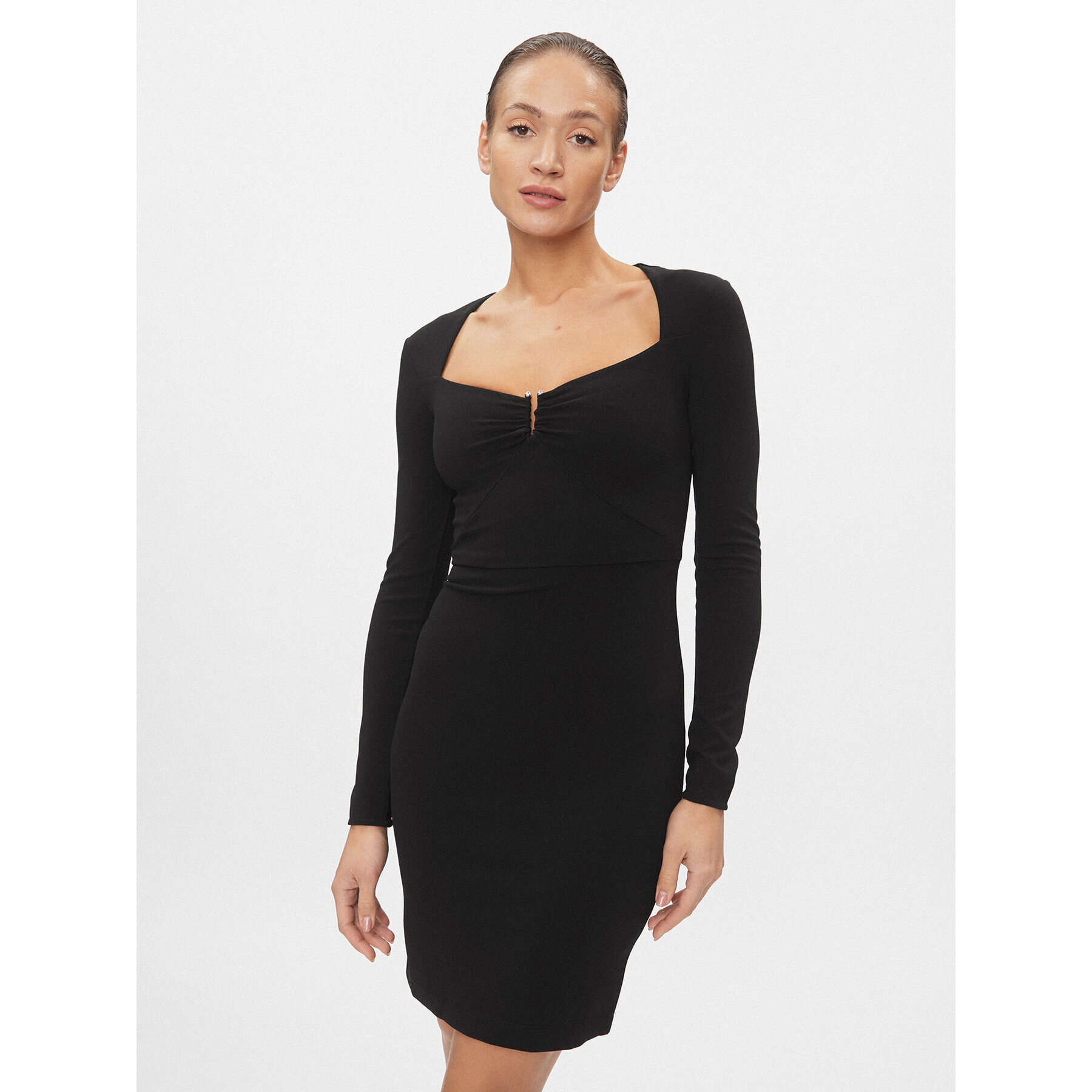 Guess Ежедневна рокля Evelina W4RK53 KC2A2 Черен Slim Fit - Pepit.bg