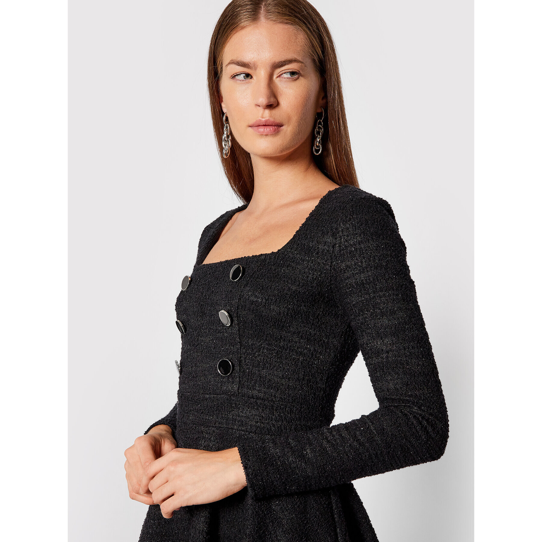 Guess Ежедневна рокля Eugenia W1BK23 KAUN0 Черен Slim Fit - Pepit.bg