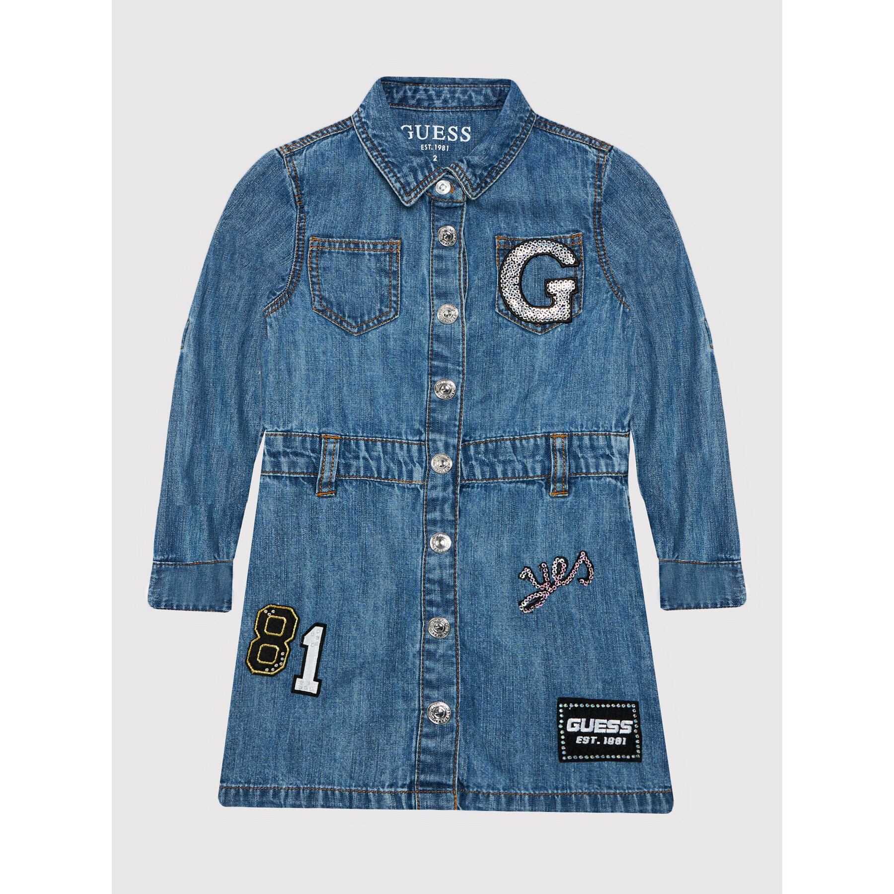 Guess Ежедневна рокля K1YK11 D4E90 Тъмносин Regular Fit - Pepit.bg