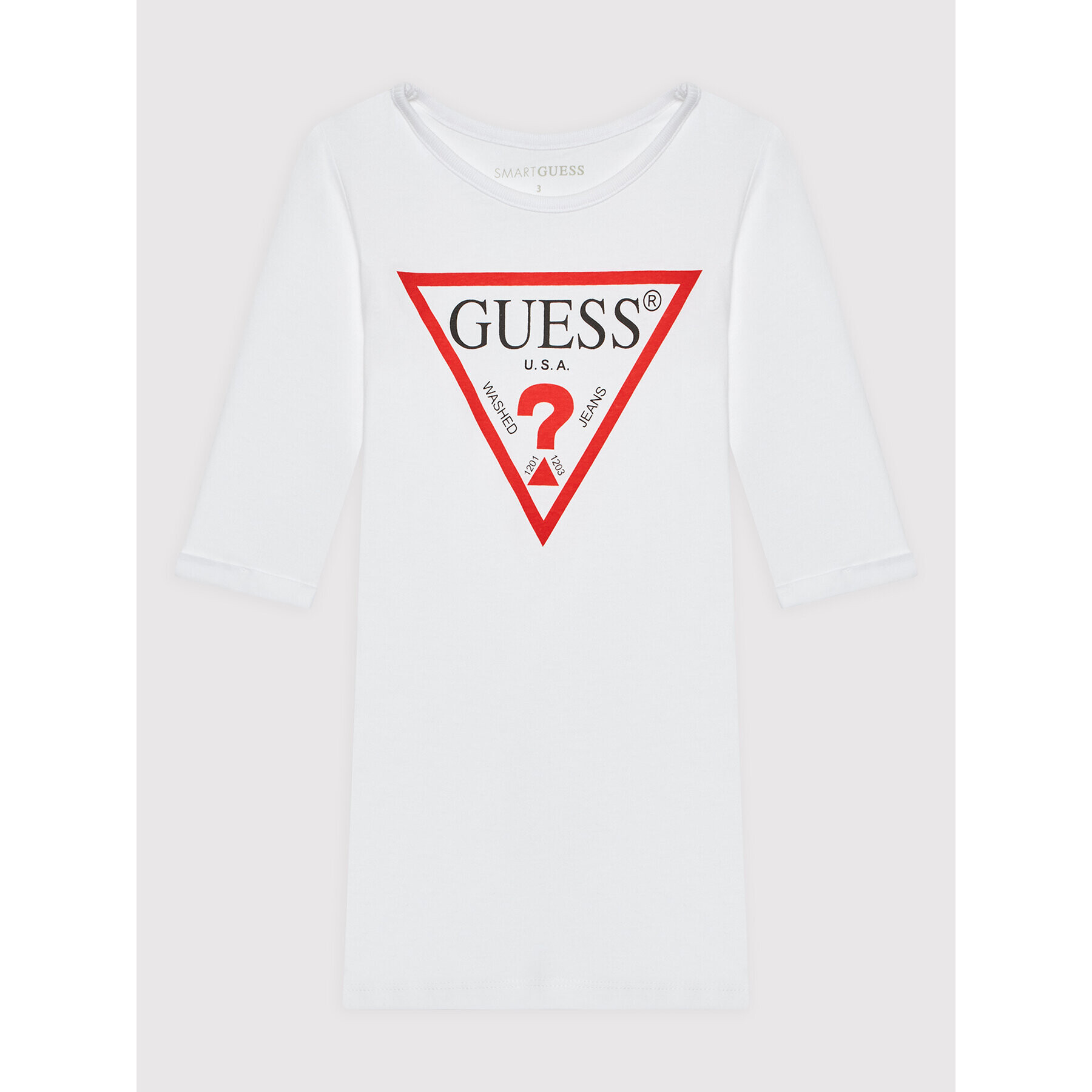 Guess Ежедневна рокля K93K22 KAUD0 Бял Regular Fit - Pepit.bg