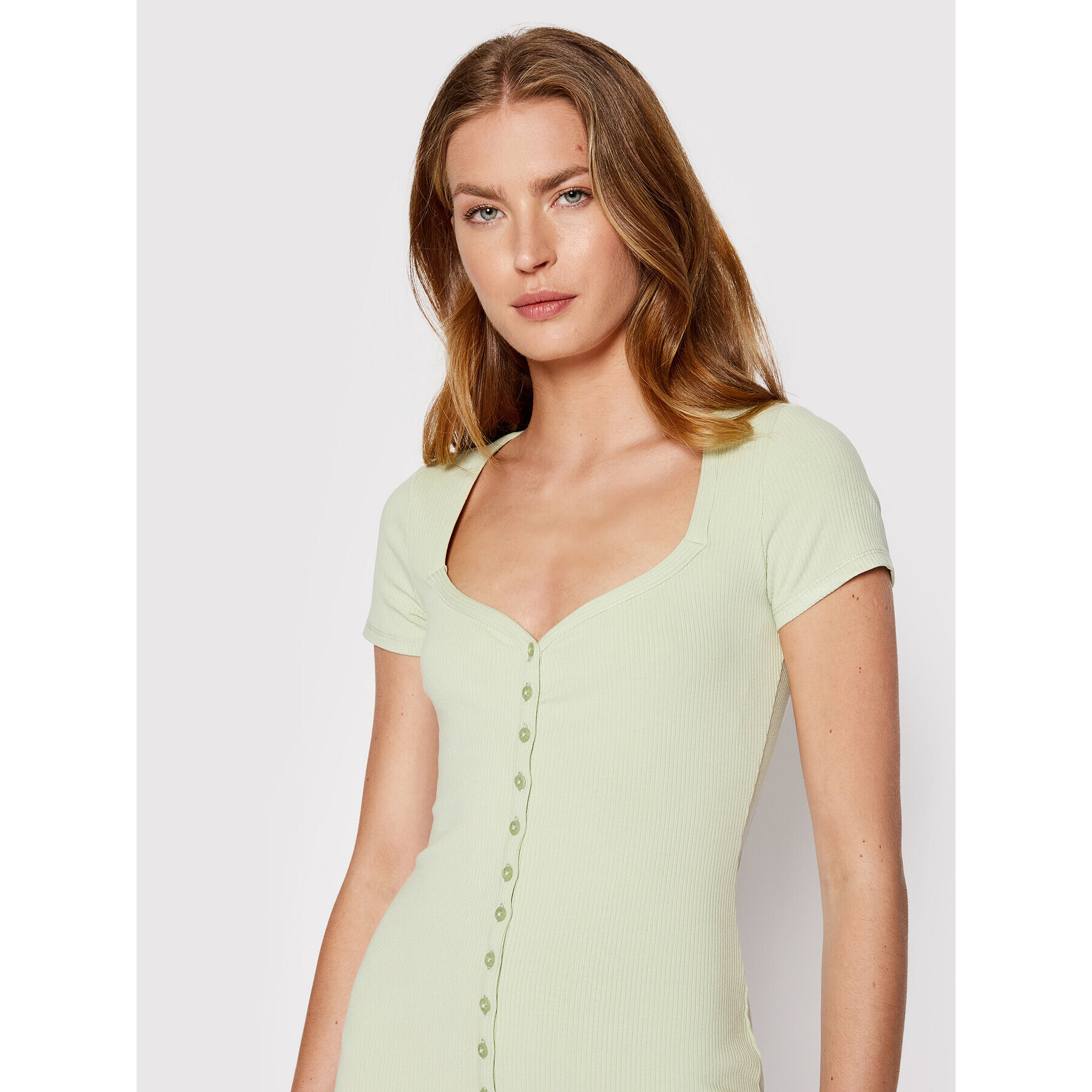Guess Ежедневна рокля WBGK01 KB9E2 Зелен Slim Fit - Pepit.bg