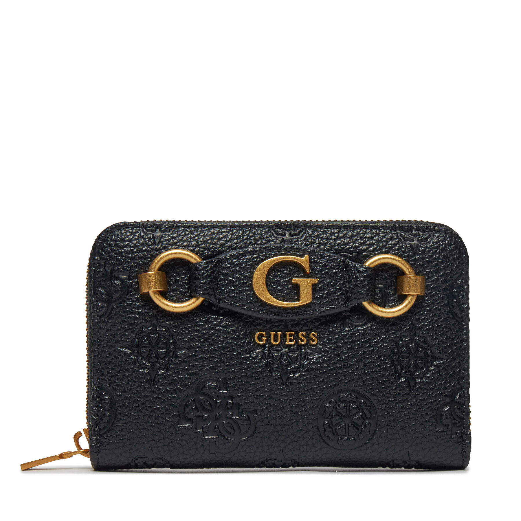 Guess Голям дамски портфейл Izzy Peony (PD) Slg SWPD92 09400 Черен - Pepit.bg