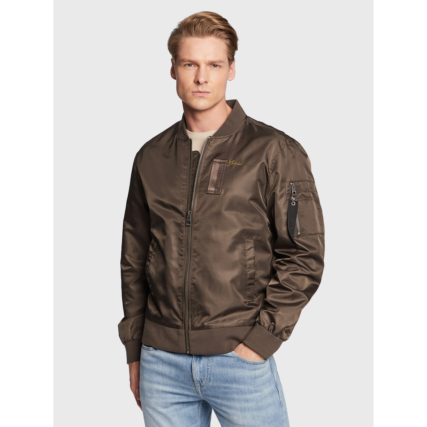 Guess Яке бомбър Exo M2GL35 W8550 Кафяв Regular Fit - Pepit.bg