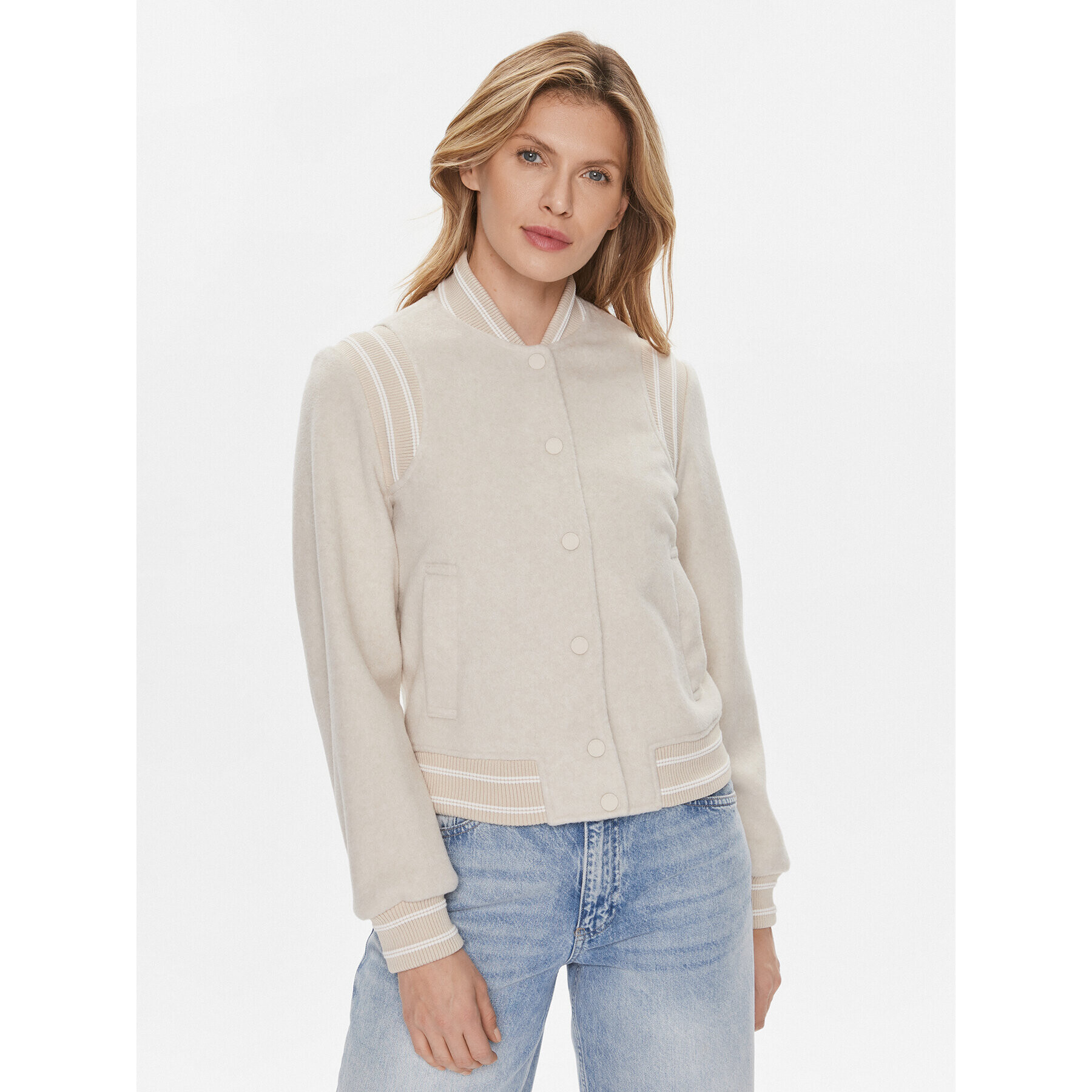 Guess Яке бомбър Gloria W4RL45 WFWS2 Екрю Regular Fit - Pepit.bg