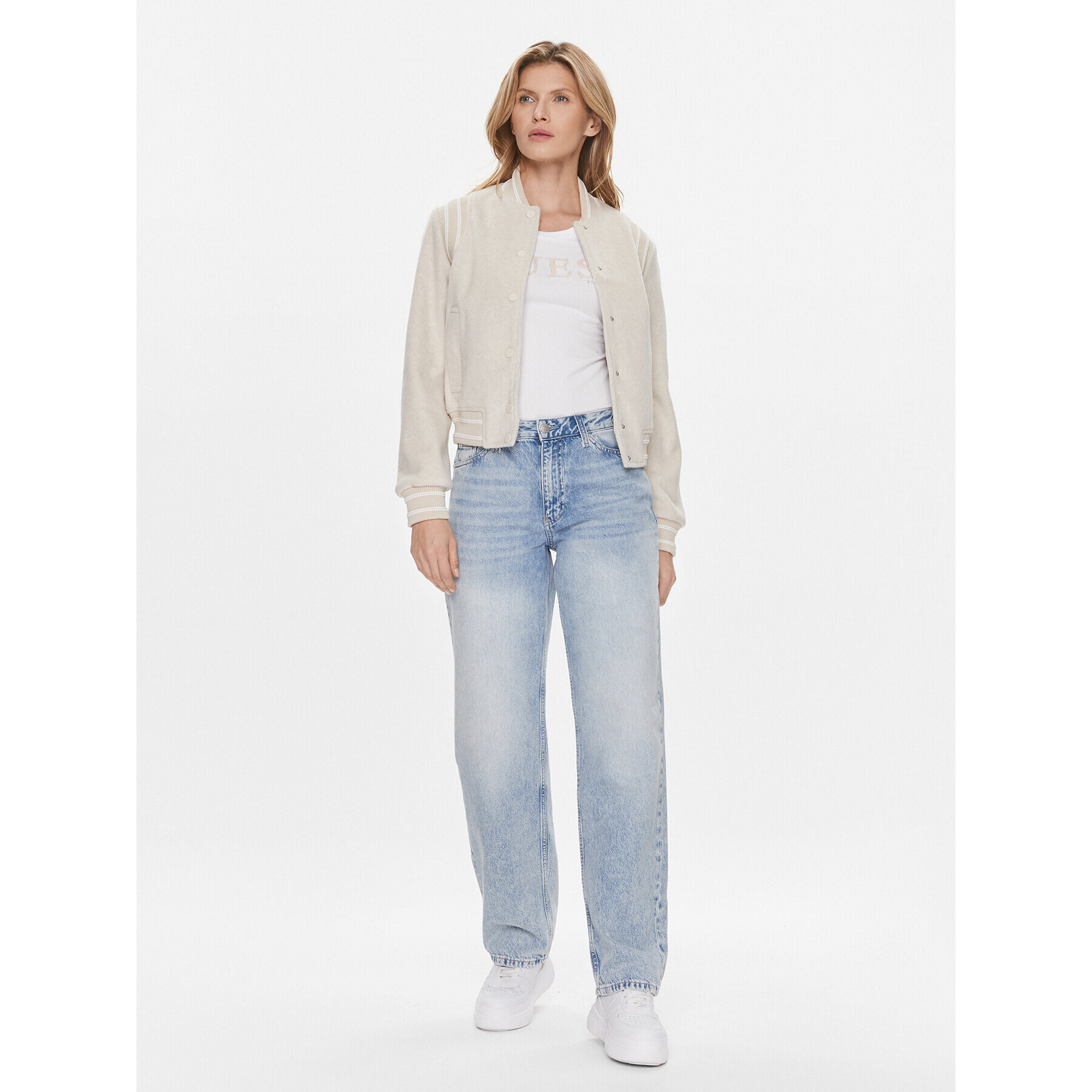 Guess Яке бомбър Gloria W4RL45 WFWS2 Екрю Regular Fit - Pepit.bg