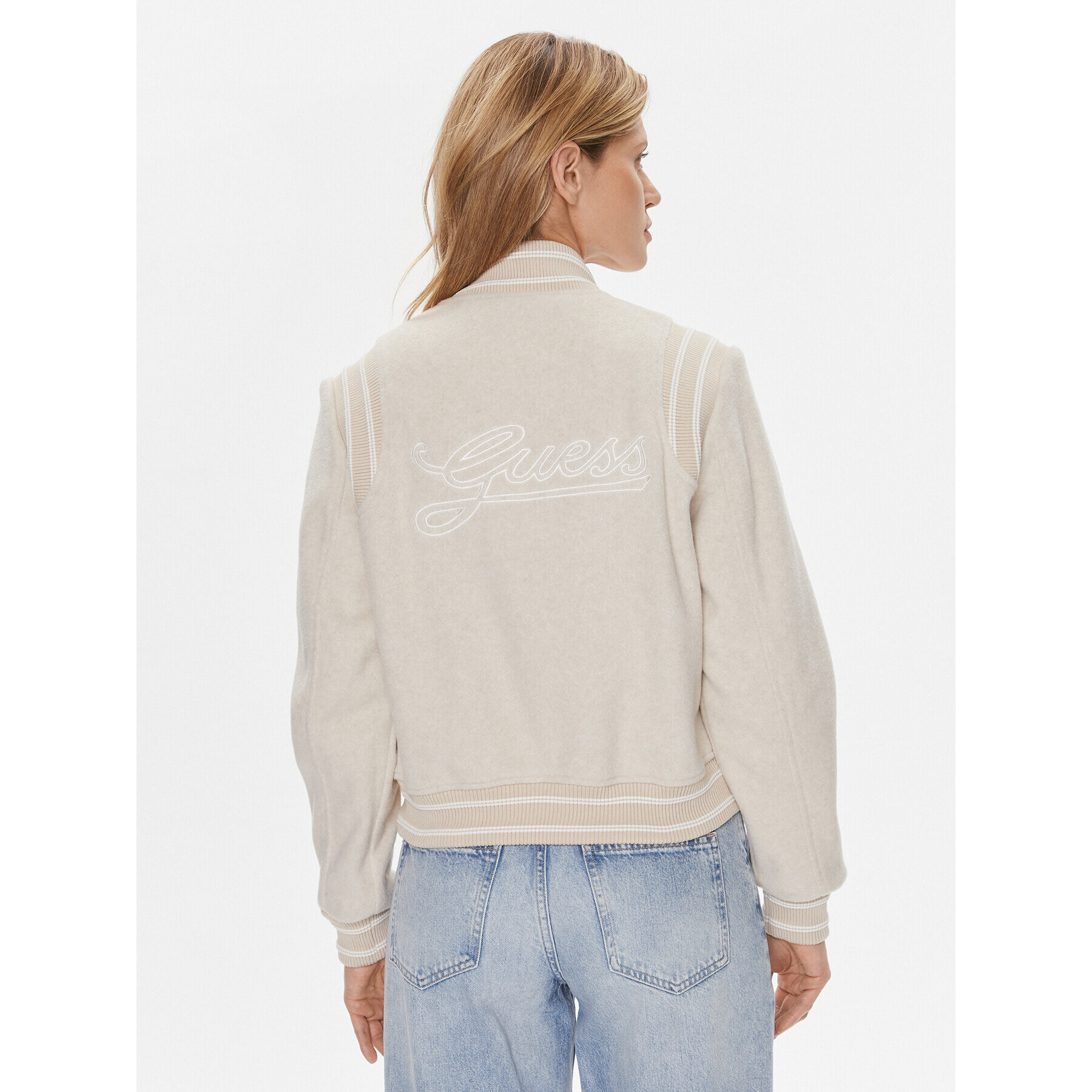 Guess Яке бомбър Gloria W4RL45 WFWS2 Екрю Regular Fit - Pepit.bg