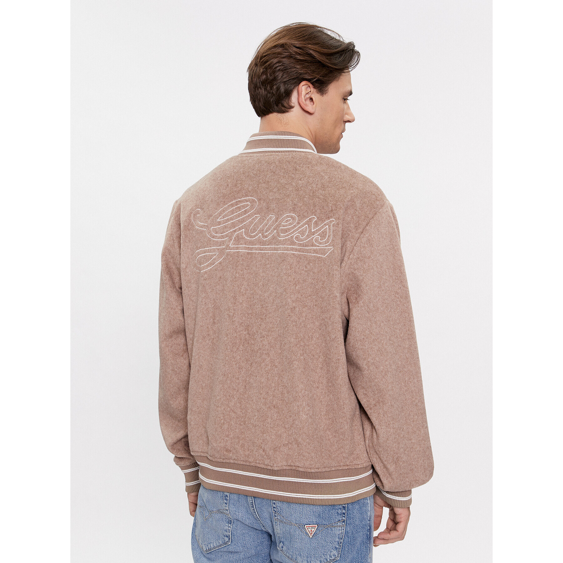 Guess Яке бомбър Logo M4RL39 WFWS2 Бежов Regular Fit - Pepit.bg