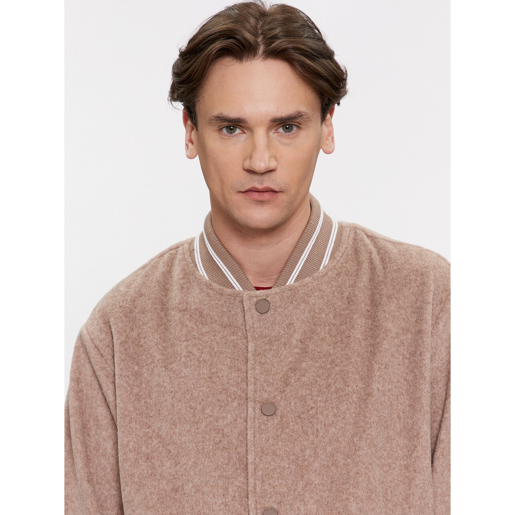 Guess Яке бомбър Logo M4RL39 WFWS2 Бежов Regular Fit - Pepit.bg