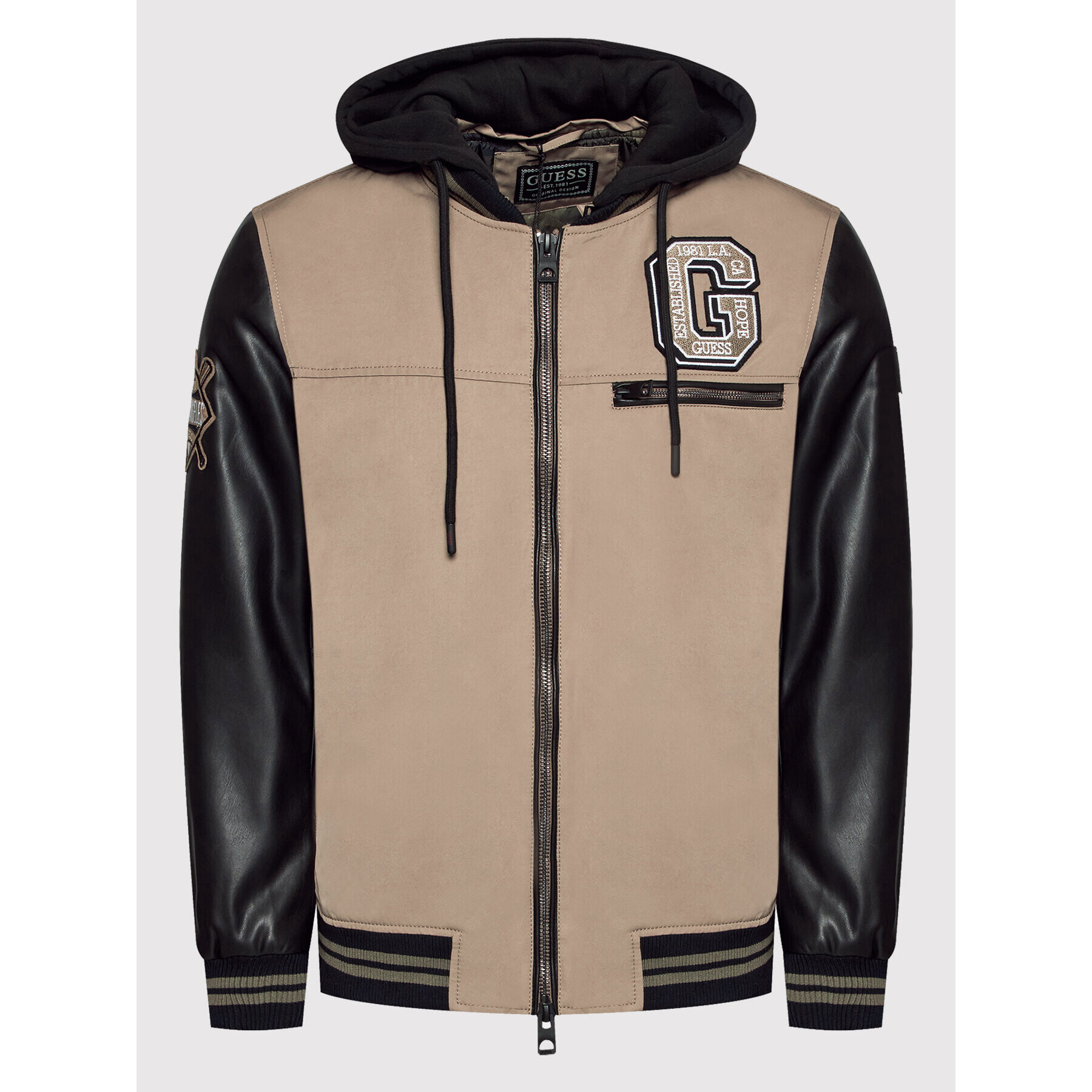 Guess Яке бомбър M2RL87 WED20 Бежов Regular Fit - Pepit.bg