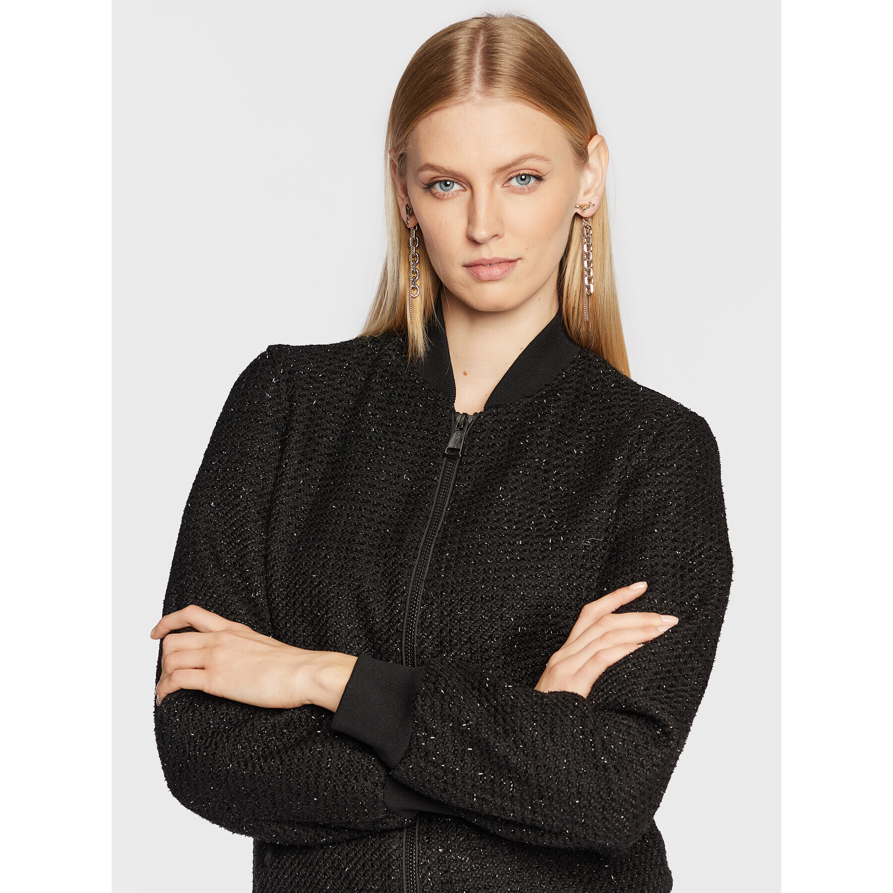 Guess Яке бомбър Melanie W2BN21 WEWR0 Черен Regular Fit - Pepit.bg