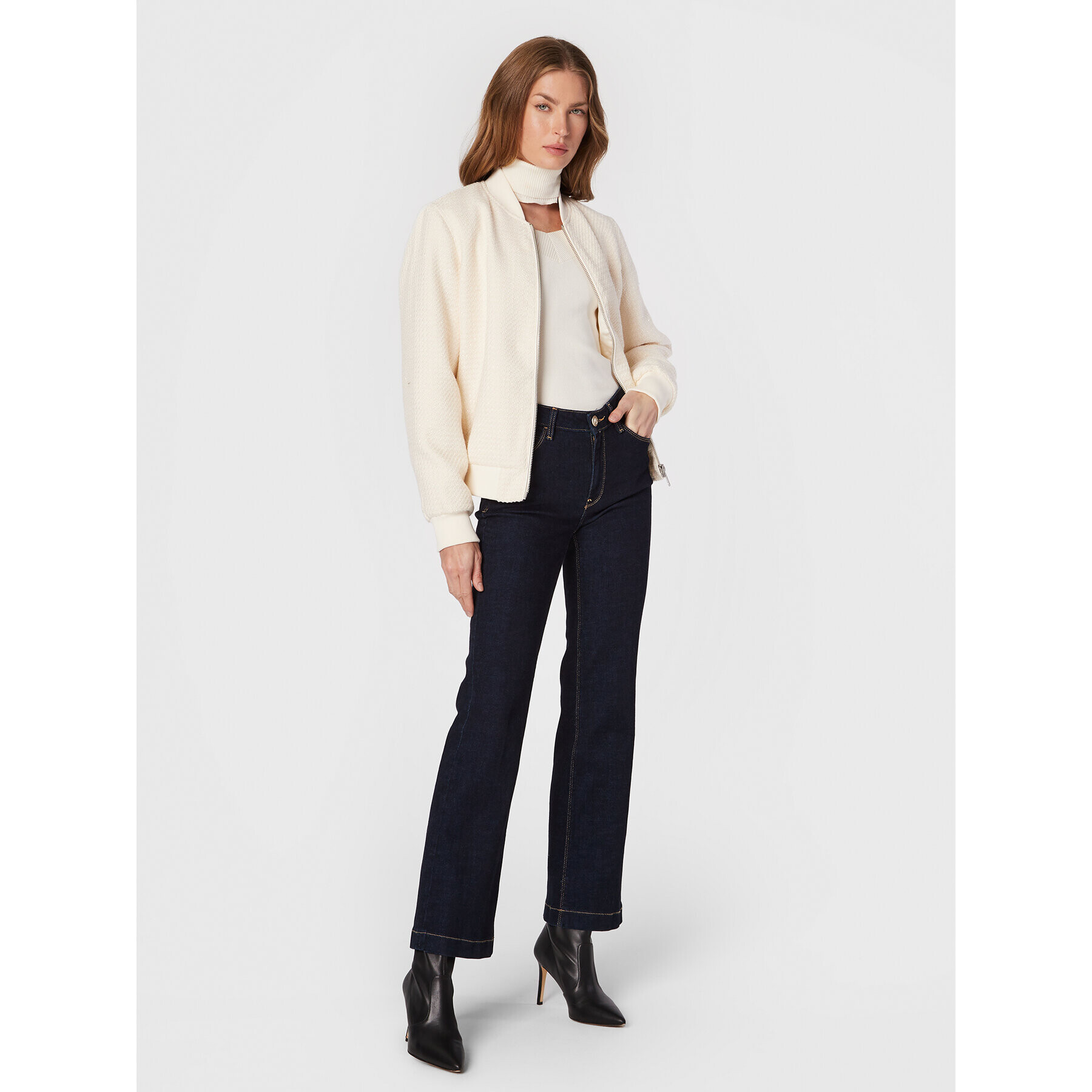 Guess Яке бомбър Melanie W2BN21 WEWR0 Екрю Regular Fit - Pepit.bg