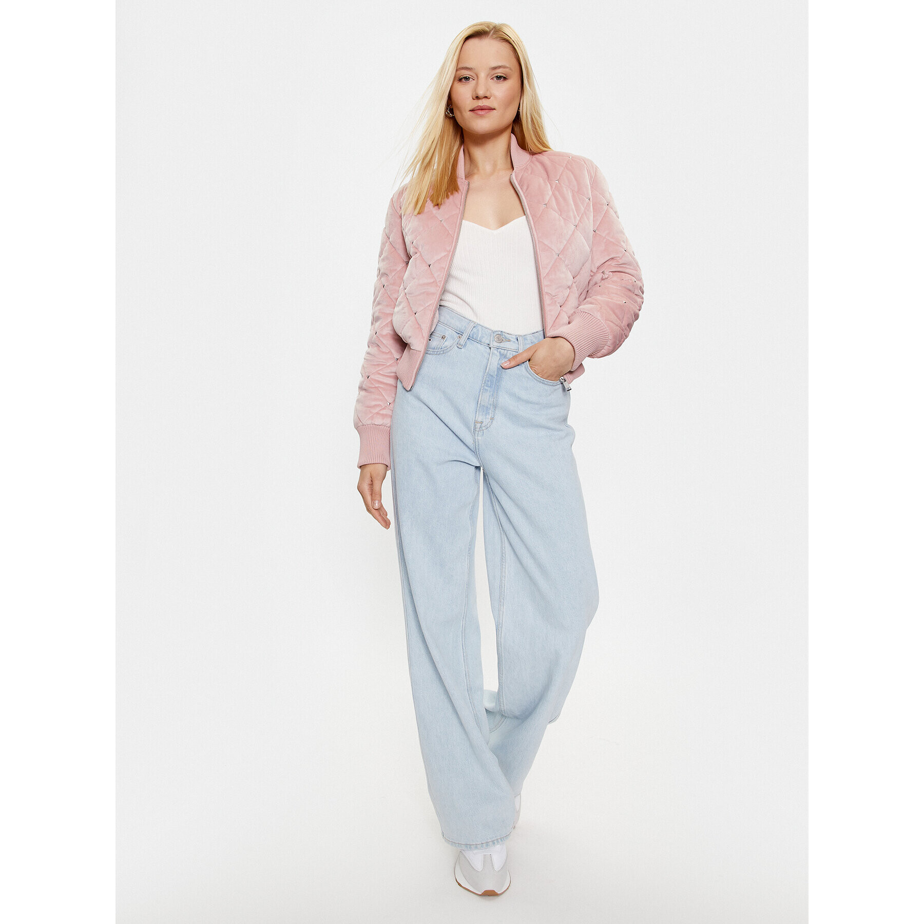 Guess Яке бомбър W3YL08 WFIS0 Виолетов Regular Fit - Pepit.bg