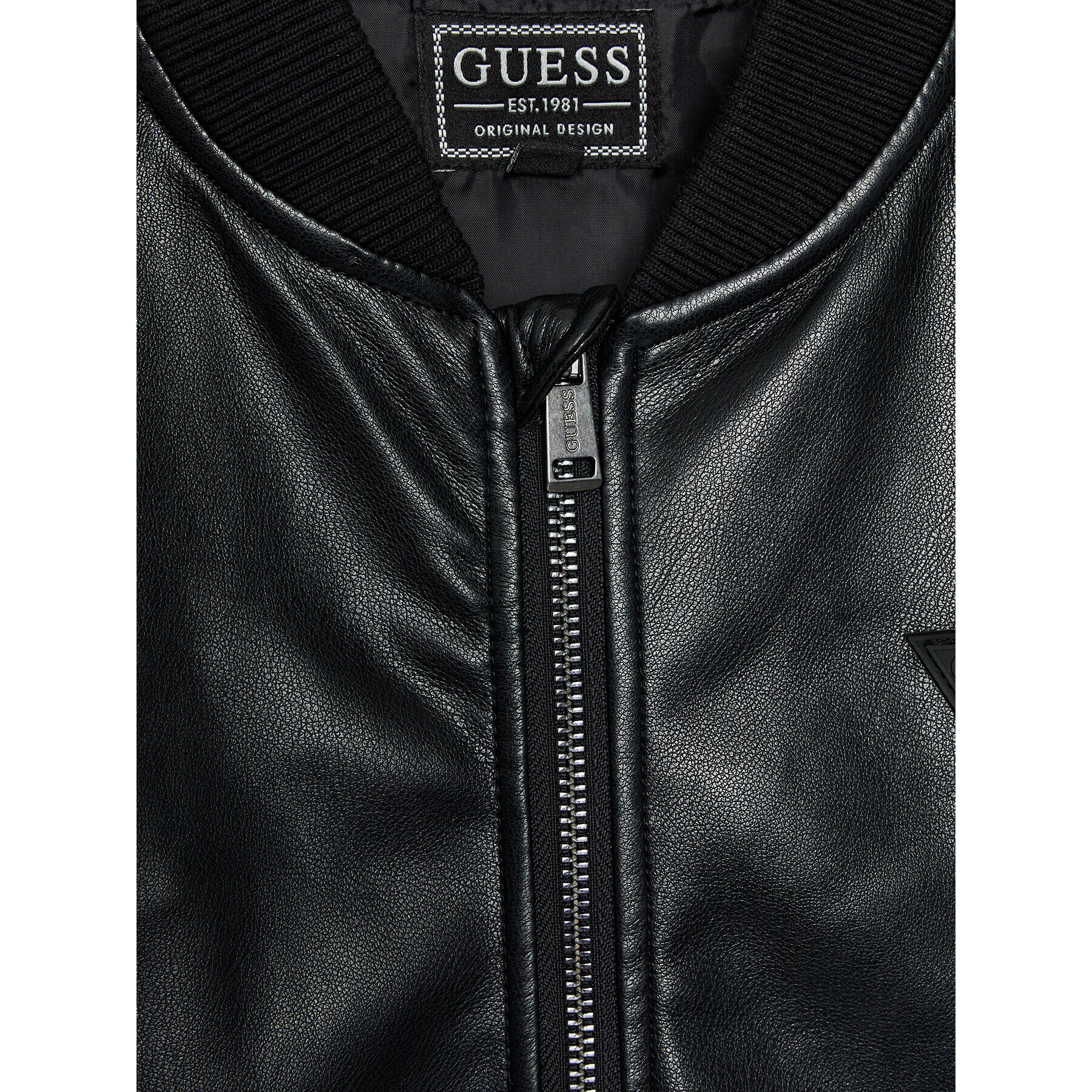 Guess Яке от имитация на кожа L3RL04 WE8D0 Черен Regular Fit - Pepit.bg