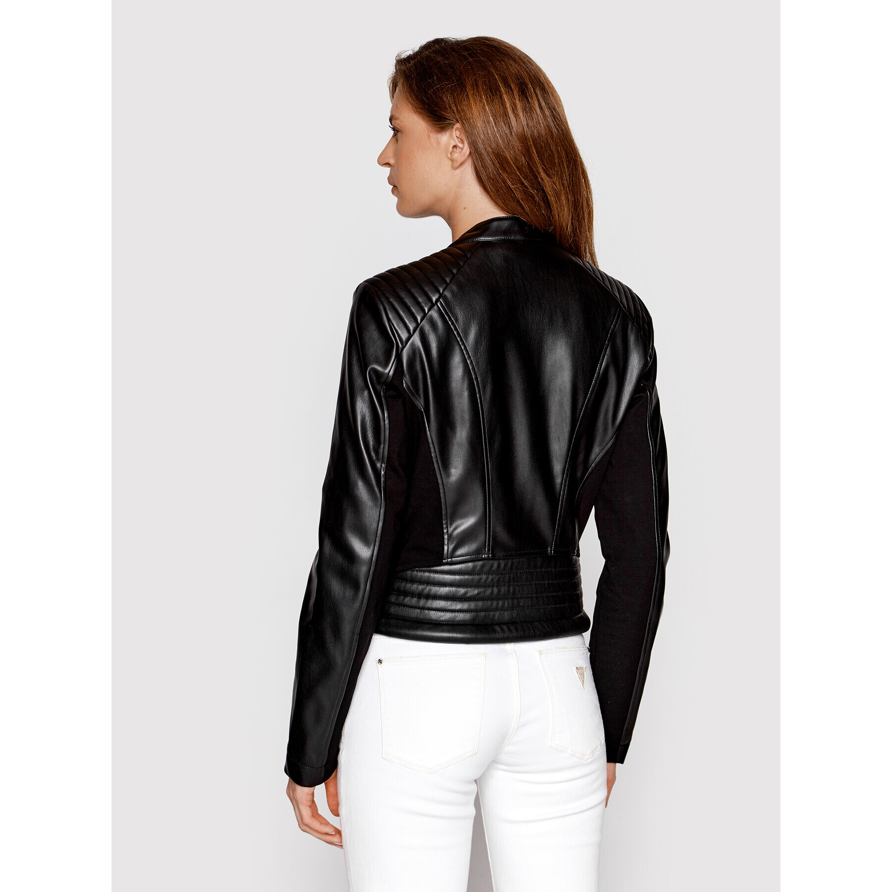 Guess Яке от имитация на кожа New Fiammetta W2YL19 WE480 Черен Regular Fit - Pepit.bg
