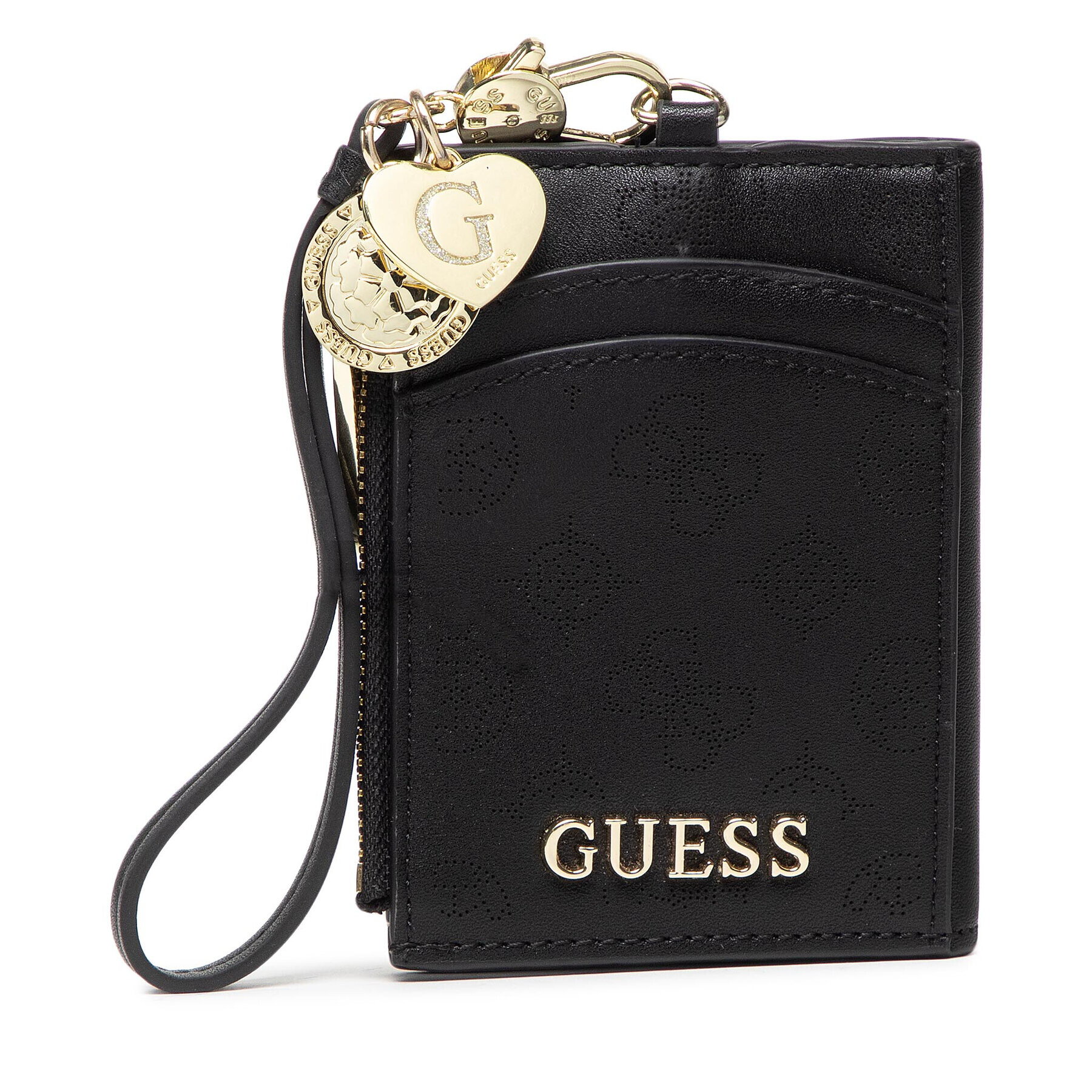 Guess Калъф за кредитни карти Jacaline Card Case Keyring RWJACAP2202 Черен - Pepit.bg