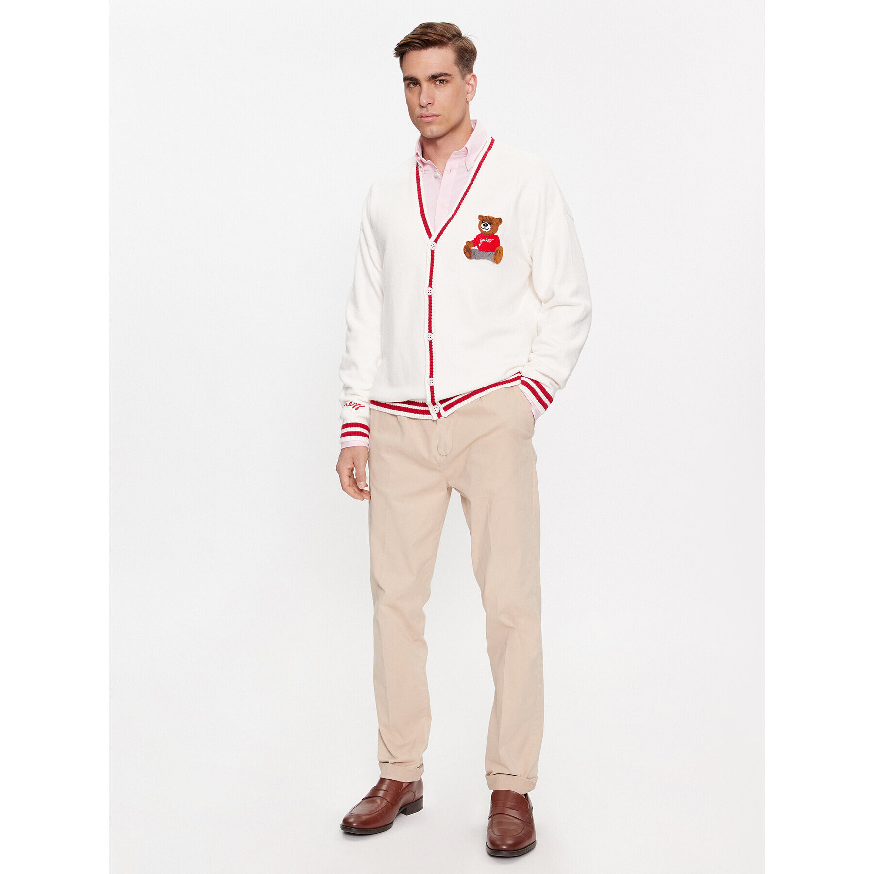 Guess Кардиган Liam M4RR26 Z2ZK2 Бял Regular Fit - Pepit.bg