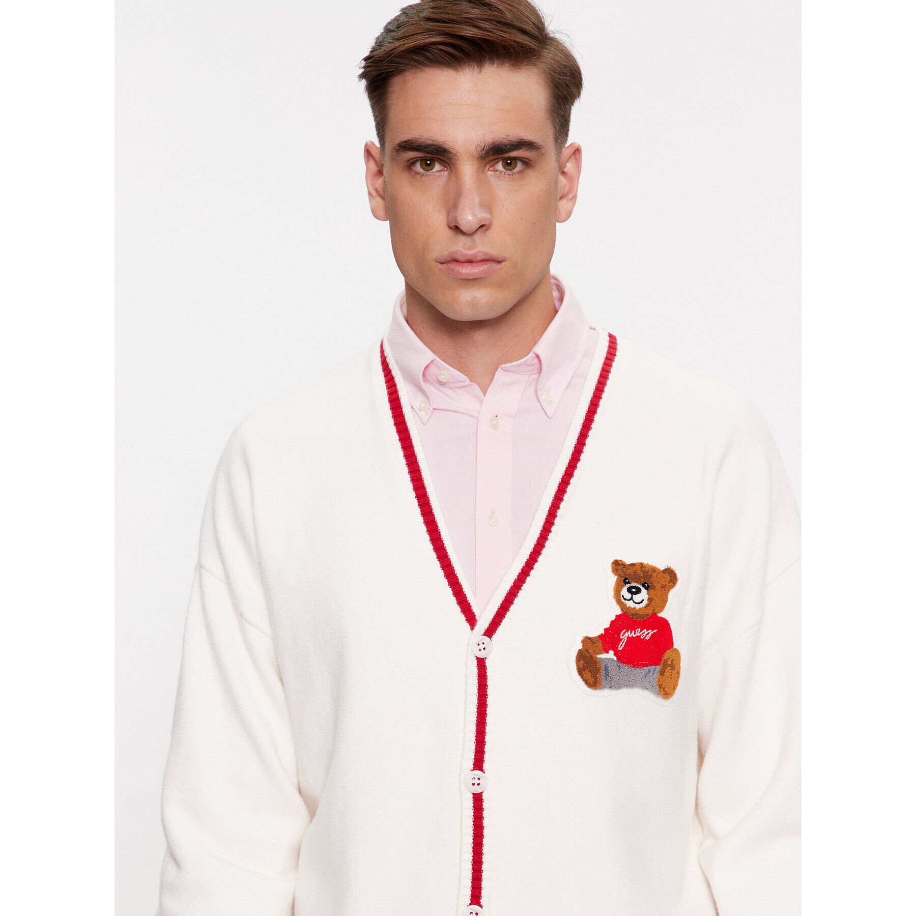 Guess Кардиган Liam M4RR26 Z2ZK2 Бял Regular Fit - Pepit.bg