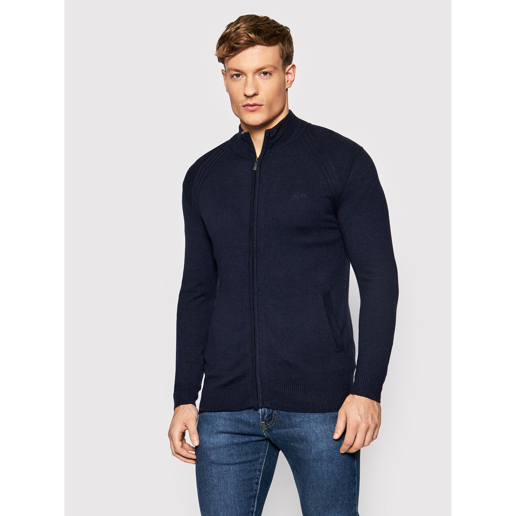 Guess Кардиган M1BR16 Z2VX2 Тъмносин Regular Fit - Pepit.bg
