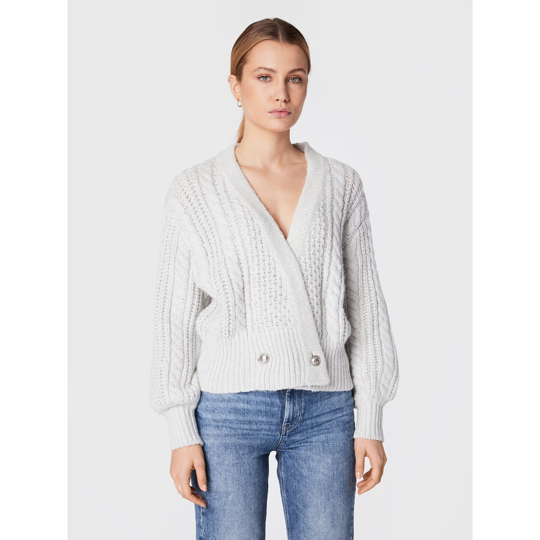 Guess Кардиган Odette W2BR42 Z31Q0 Сив Regular Fit - Pepit.bg