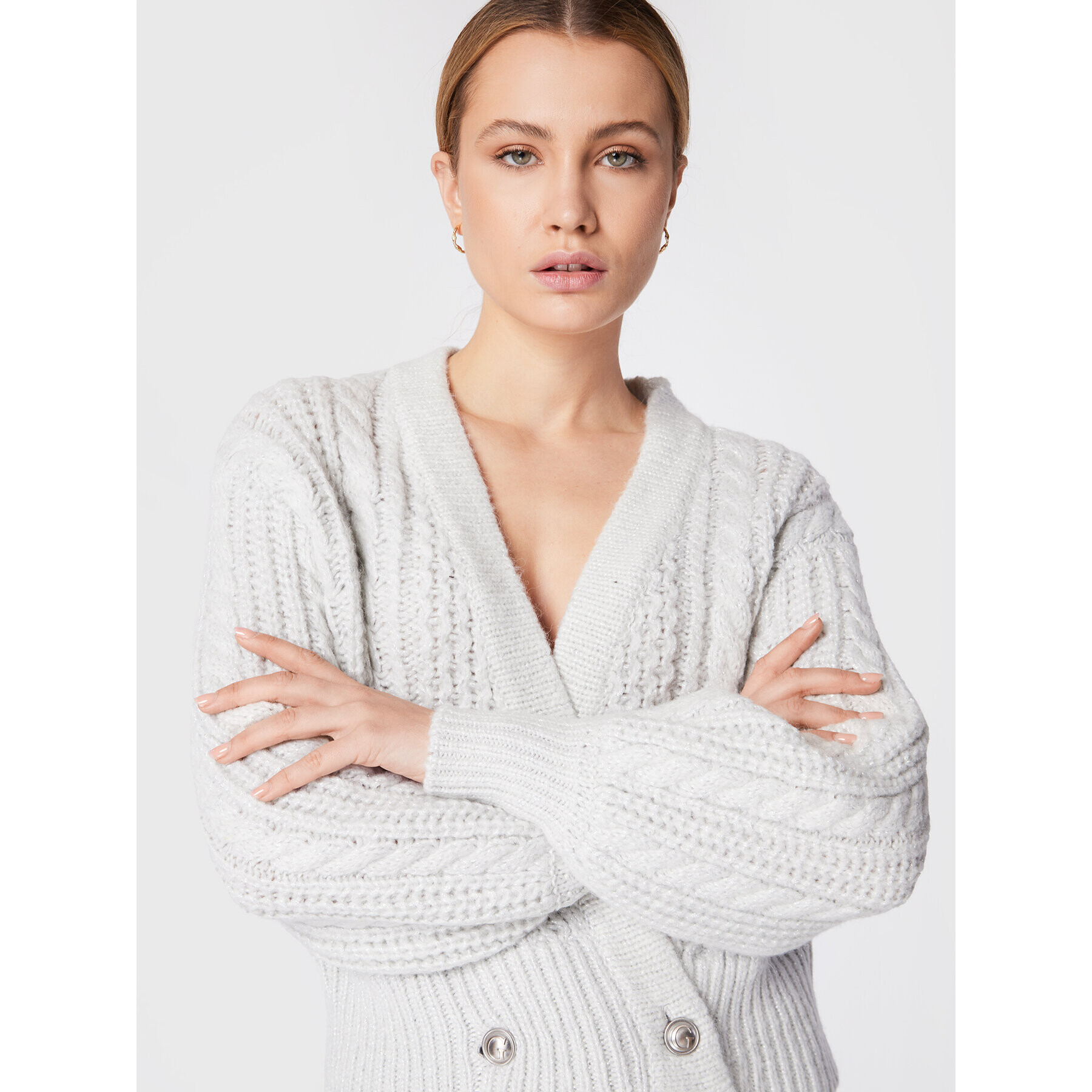 Guess Кардиган Odette W2BR42 Z31Q0 Сив Regular Fit - Pepit.bg