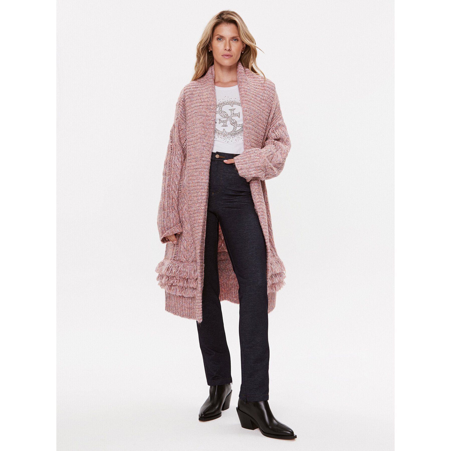 Guess Кардиган W3BR43 Z3AF0 Розов Regular Fit - Pepit.bg