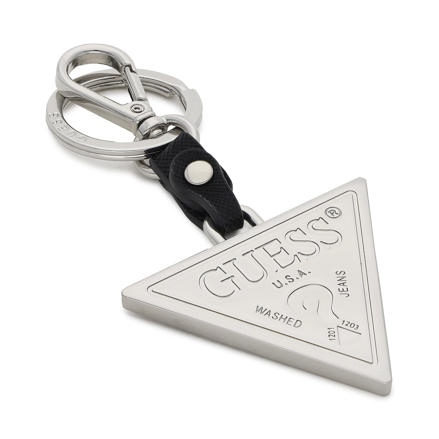 Guess Ключодържател Saffiano Triangle Keyring RW7422 P2201 Сребрист - Pepit.bg