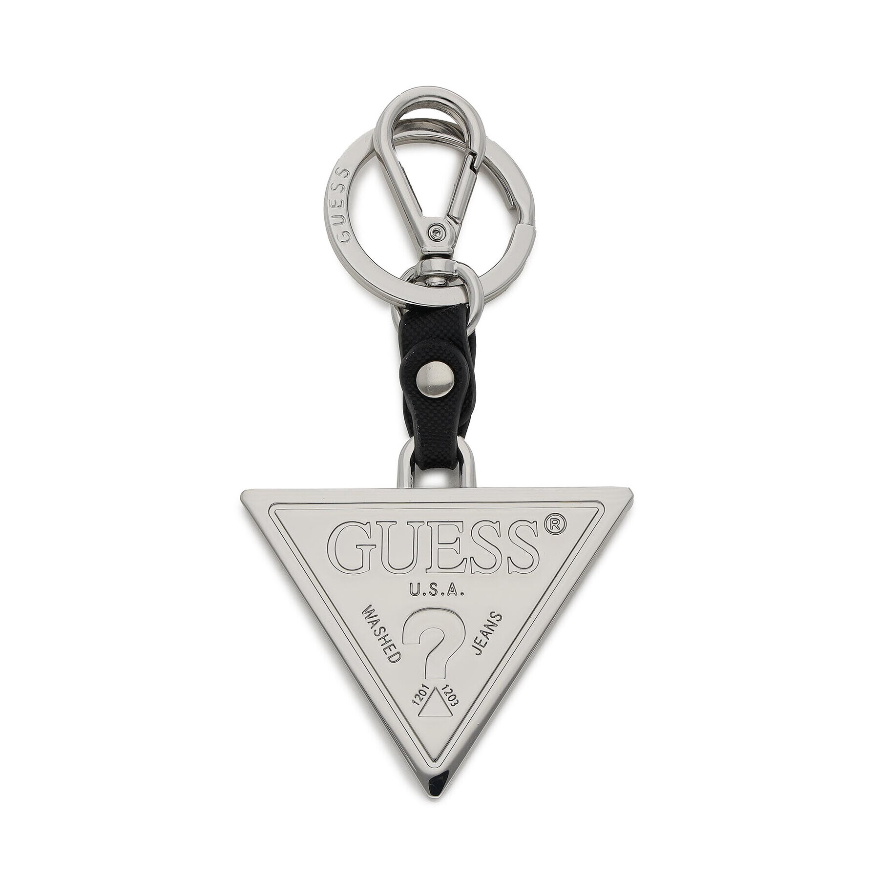 Guess Ключодържател Saffiano Triangle Keyring RW7422 P2201 Сребрист - Pepit.bg