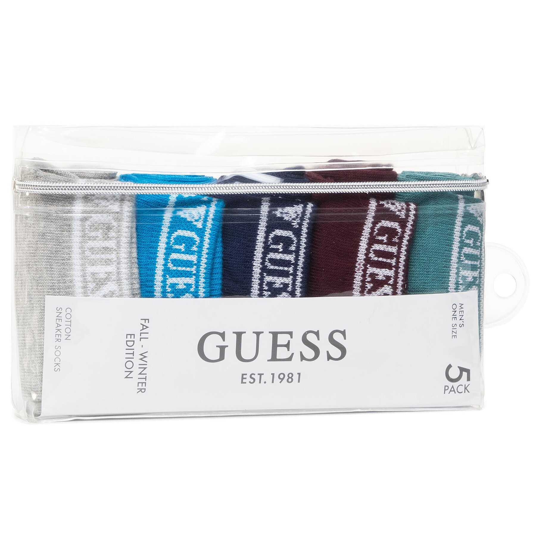 Guess Комплект 5 чифта къси чорапи мъжки U94G17 ZZ02T r. OS Цветен - Pepit.bg