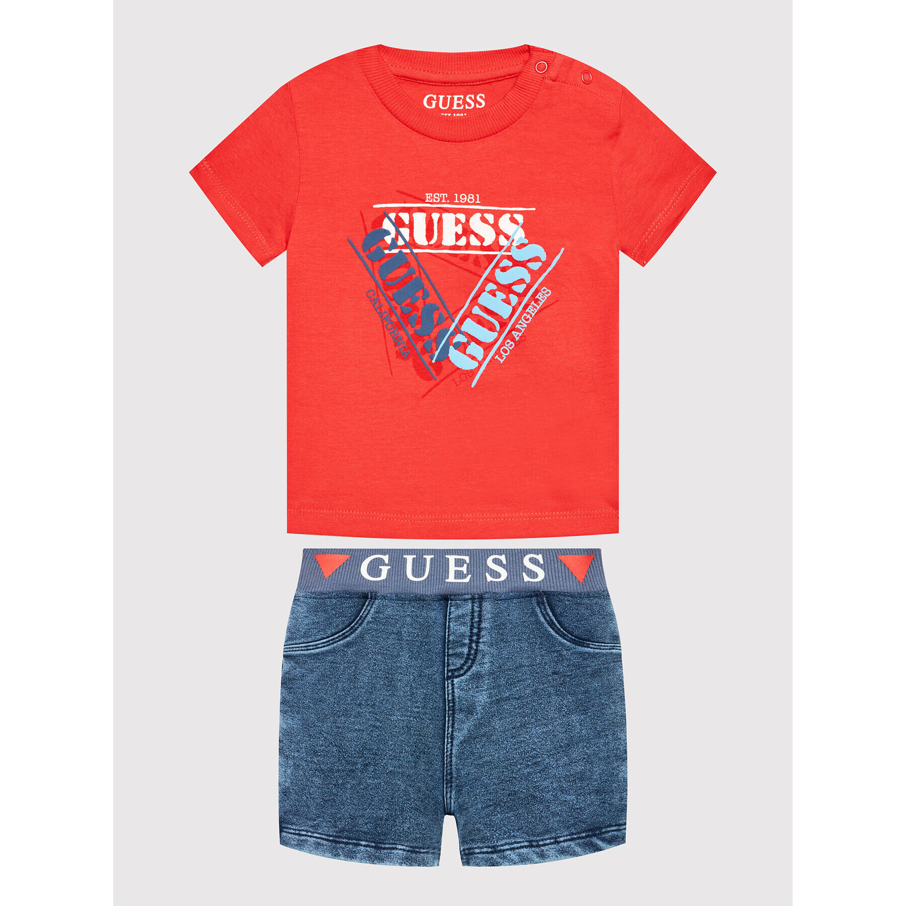 Guess Комплект тишърт и панталонки I2GG01 K8HM3 Червен Regular Fit - Pepit.bg