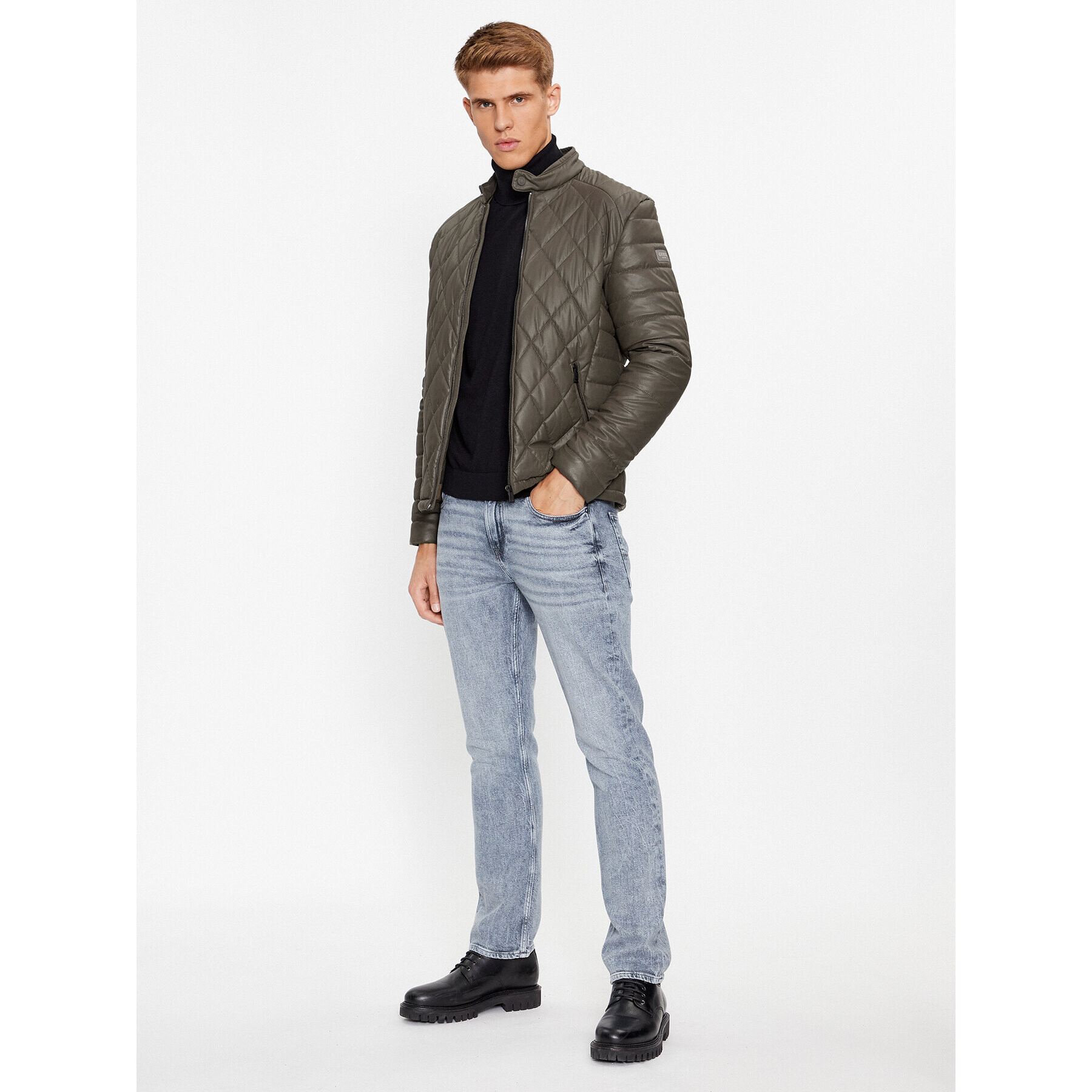 Guess Кожено яке M3YL06 WFHD0 Кафяв Regular Fit - Pepit.bg