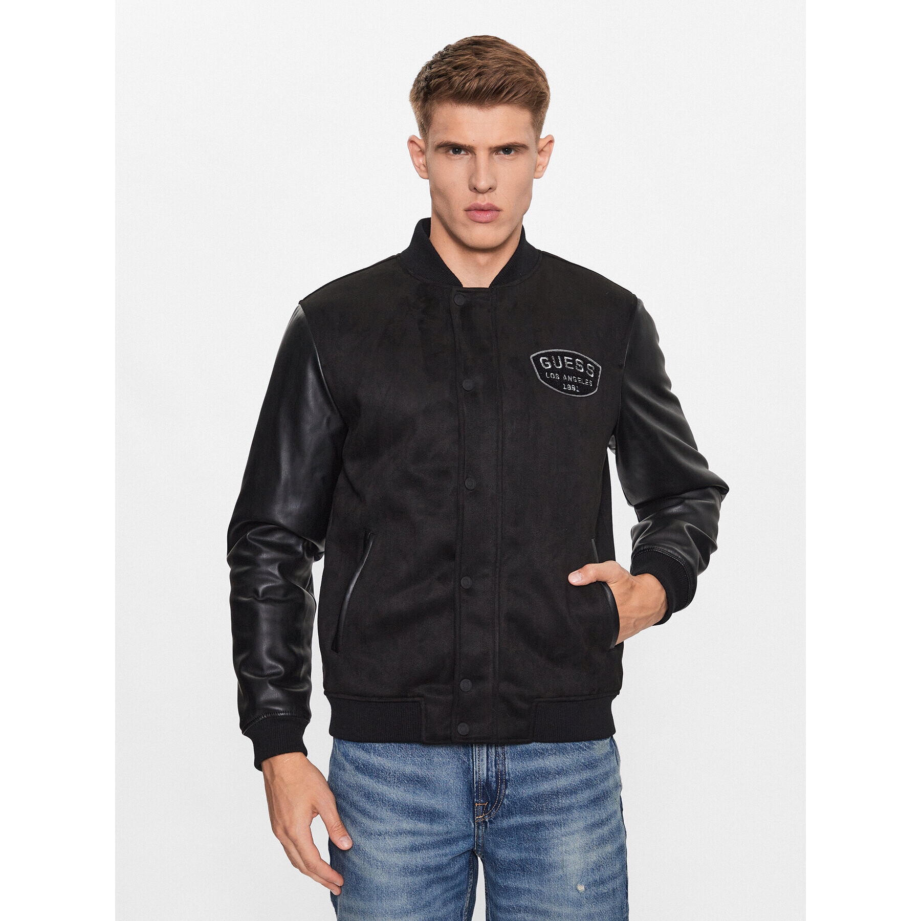 Guess Кожено яке M3YL12 WFHO0 Черен Regular Fit - Pepit.bg