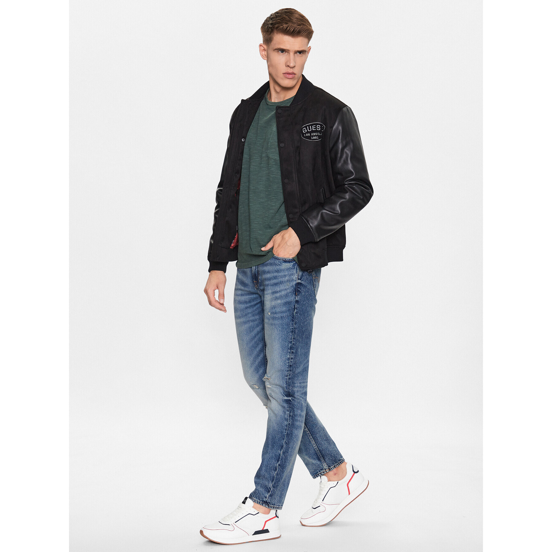Guess Кожено яке M3YL12 WFHO0 Черен Regular Fit - Pepit.bg