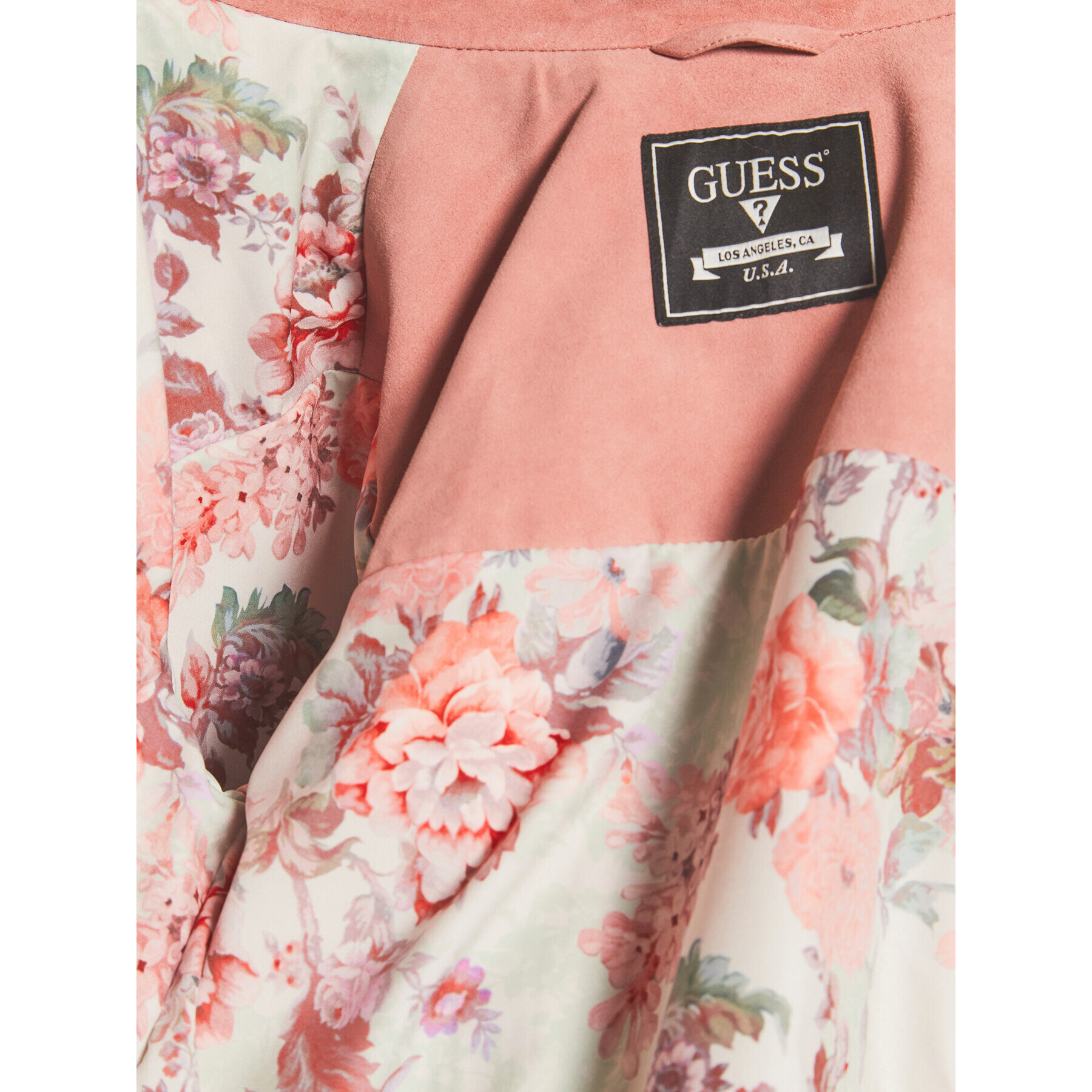 Guess Кожено яке W2GL08 L0P70 Розов Slim Fit - Pepit.bg