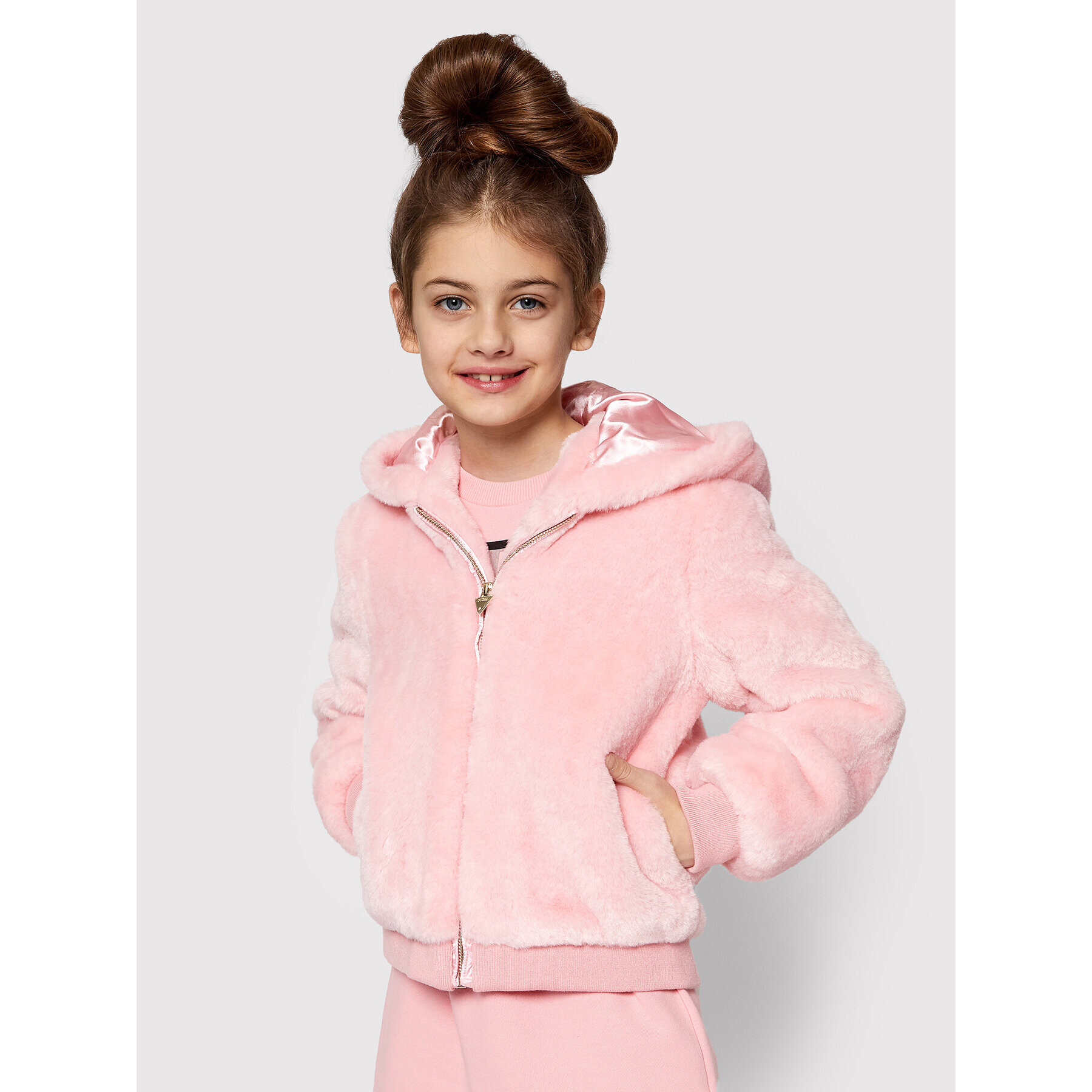 Guess Кожено палто J1BL09 WDYX0 Розов Regular Fit - Pepit.bg