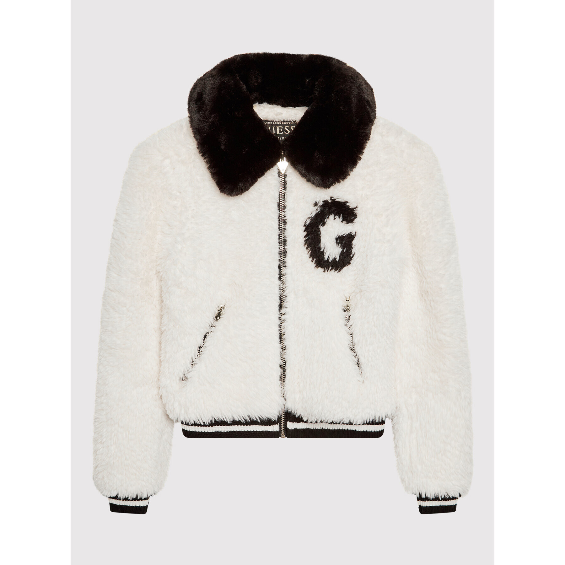 Guess Кожено палто J1BL12 WE9F0 Бял Regular Fit - Pepit.bg