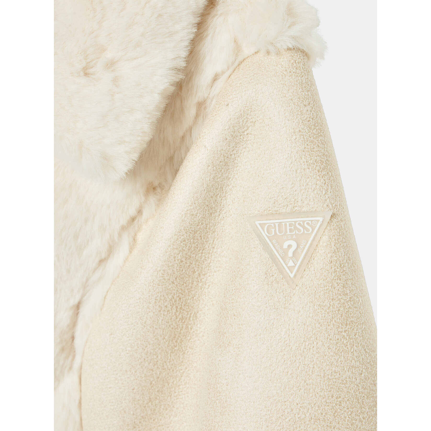 Guess Кожено палто J3BL08 WCFX0 Екрю Regular Fit - Pepit.bg