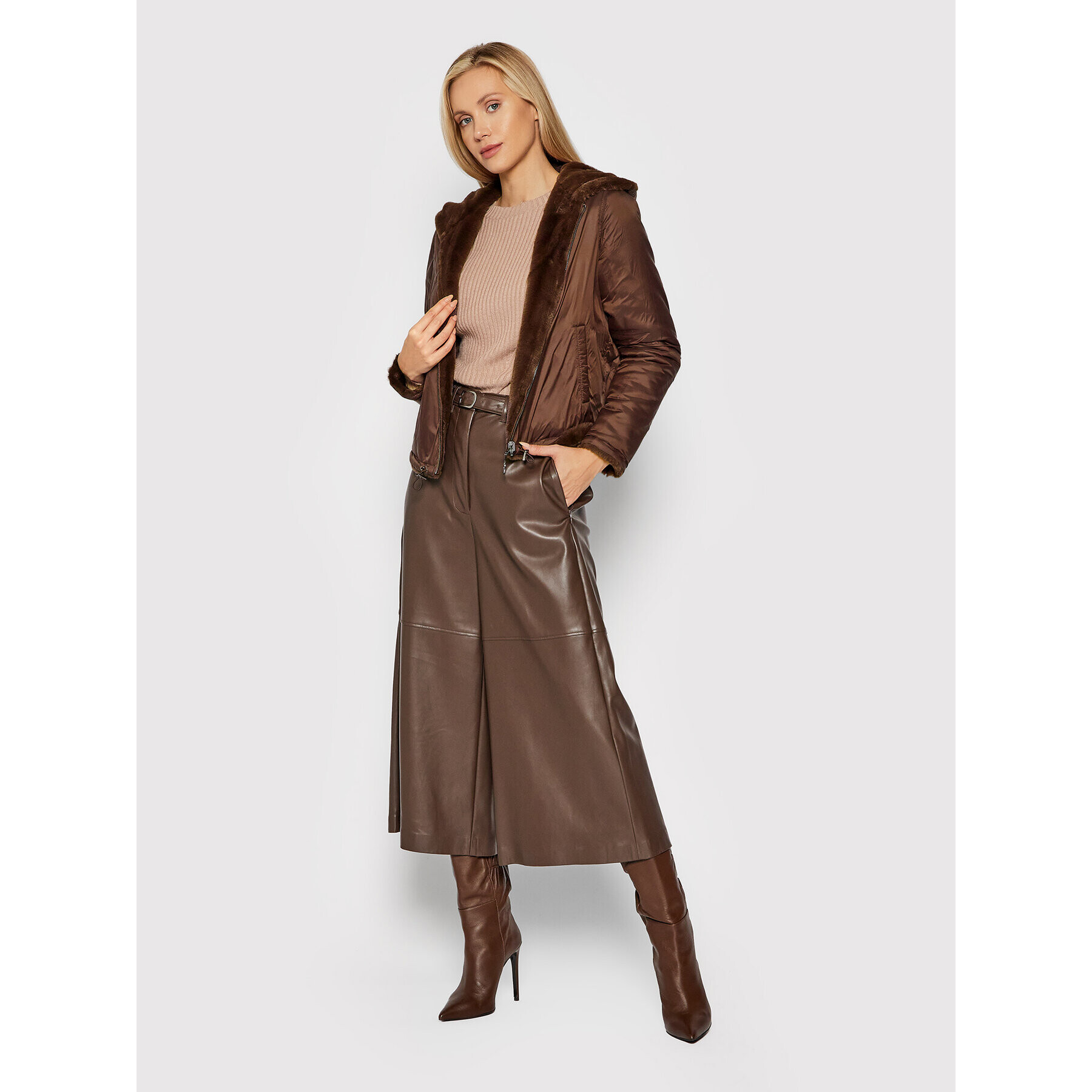 Guess Кожено палто Roxy W0BL49 WDP00 Кафяв Regular Fit - Pepit.bg