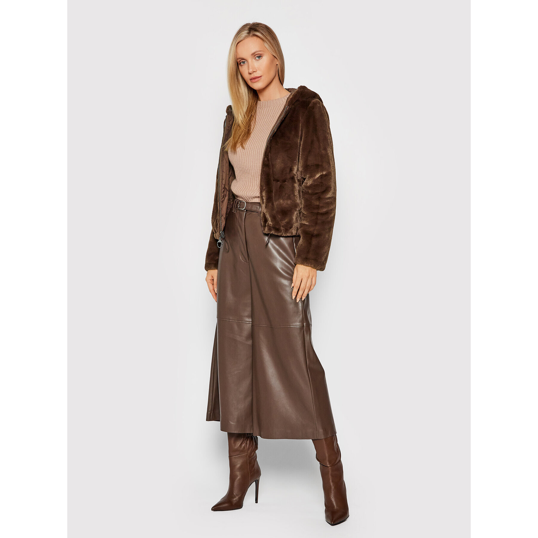 Guess Кожено палто Roxy W0BL49 WDP00 Кафяв Regular Fit - Pepit.bg
