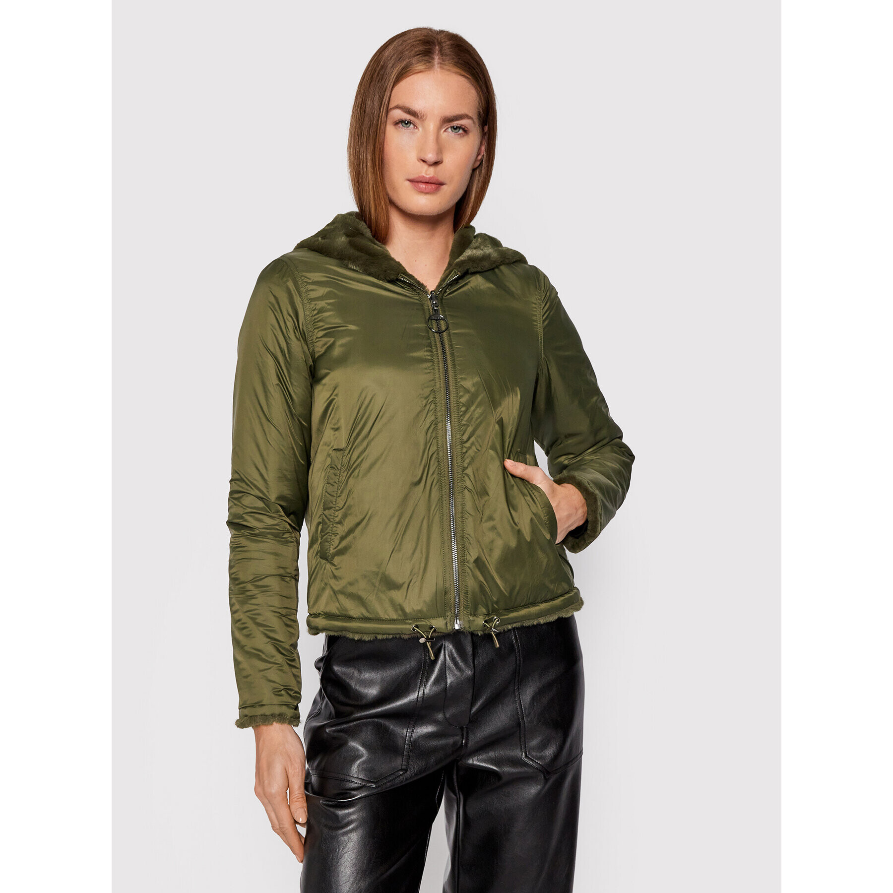 Guess Кожено палто Roxy W0BL49 WDP00 Зелен Regular Fit - Pepit.bg